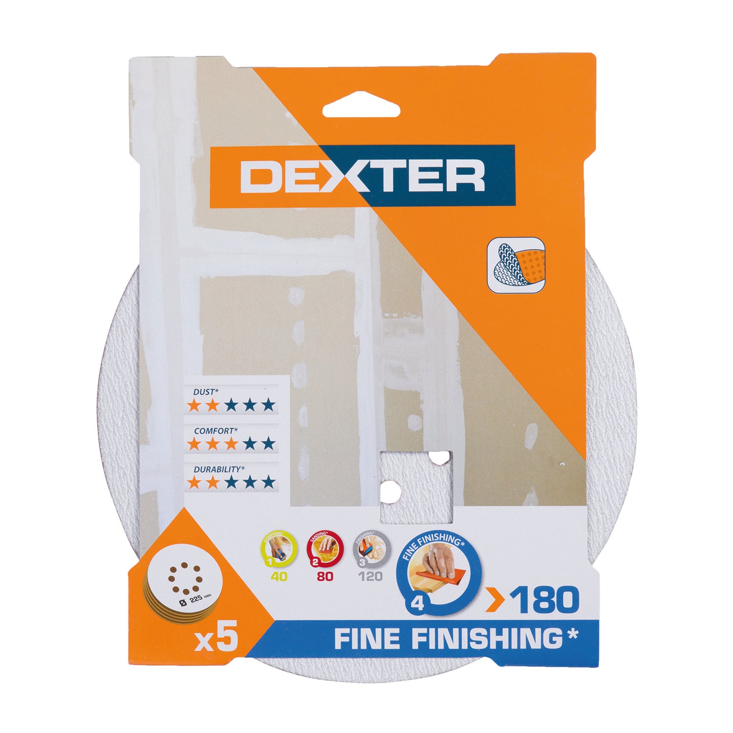 5 Disco abrasivo DEXTER para lijadora 180 - 7