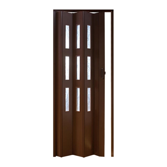 Porta a soffietto Basic in pvc noce L 83