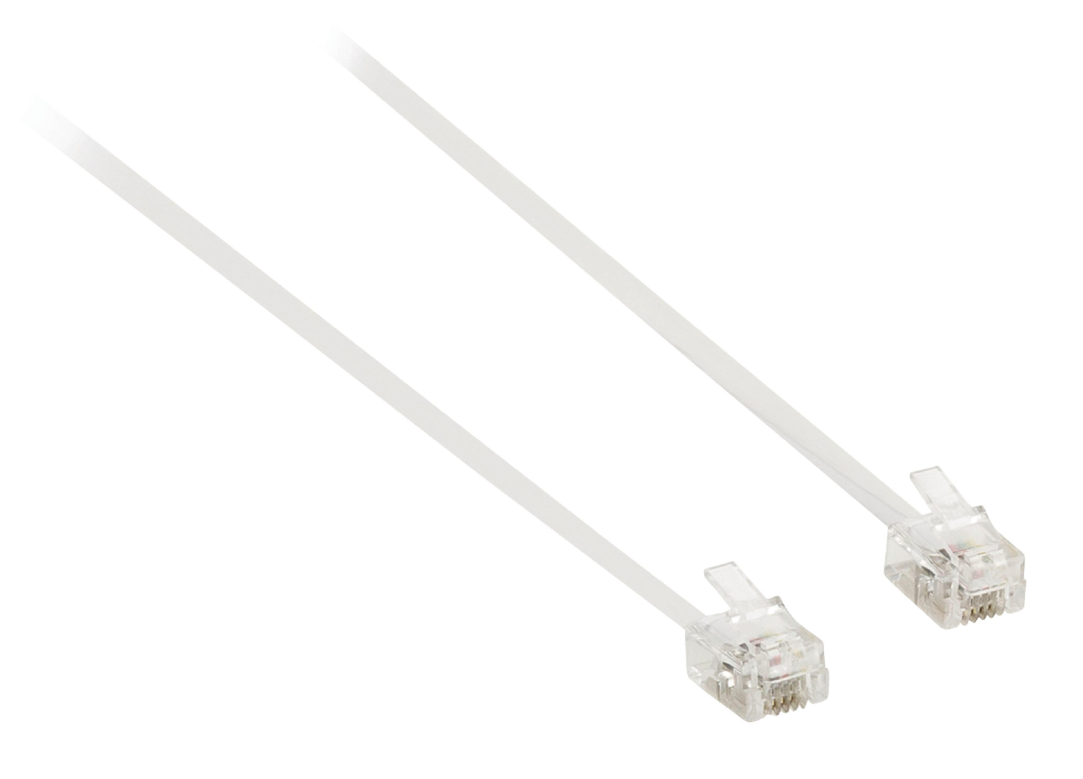 10 Cavi Telefonici Piatti RJ11 - Lunghezza 2 Metri, Per Telefoni Fissi, Fax, Modem, Casa E Ufficio