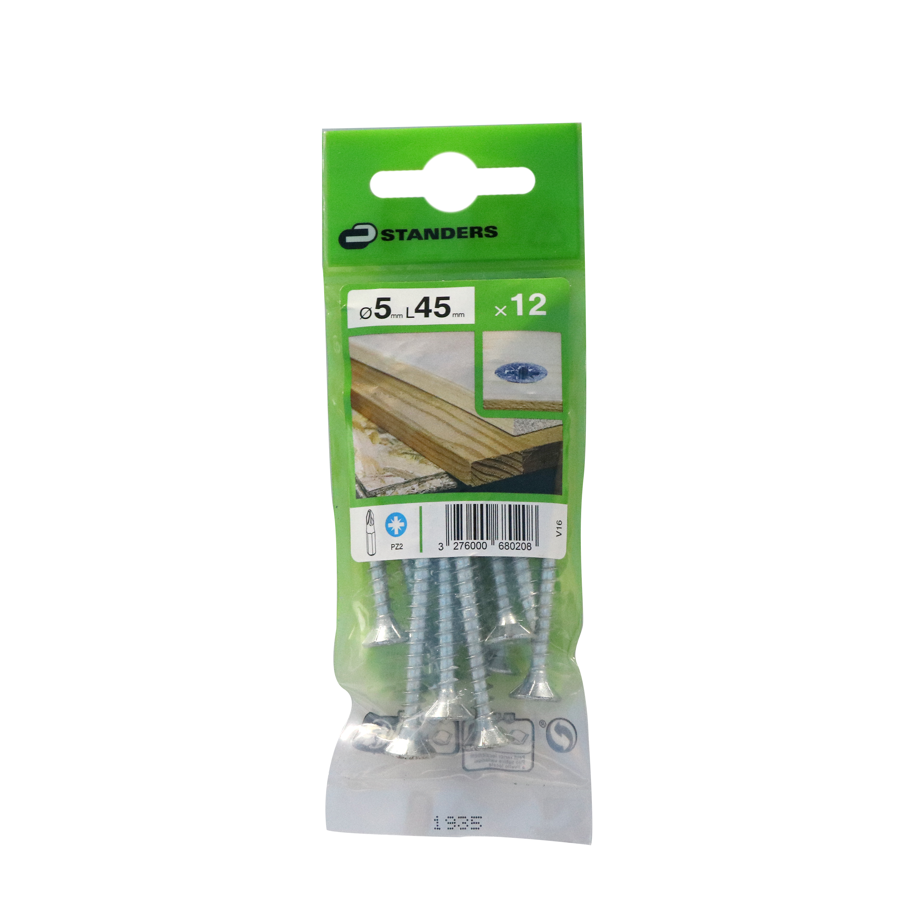 12 vis acier tête fraisée pozidriv STANDERS, Ø5 x L.45 mm - 5