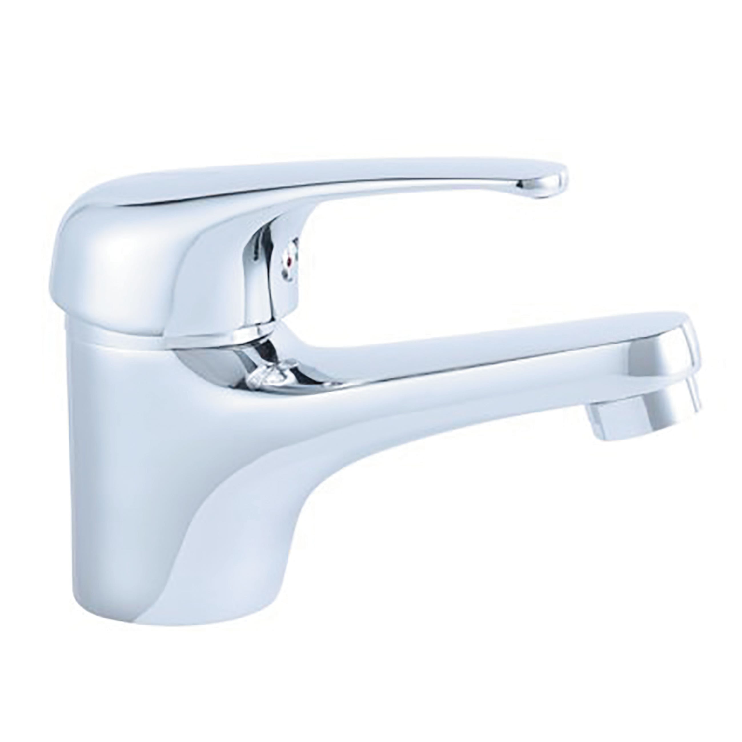 Rubinetto per lavabo a canna bassa Natu cromo lucido SENSEA H 10 cm