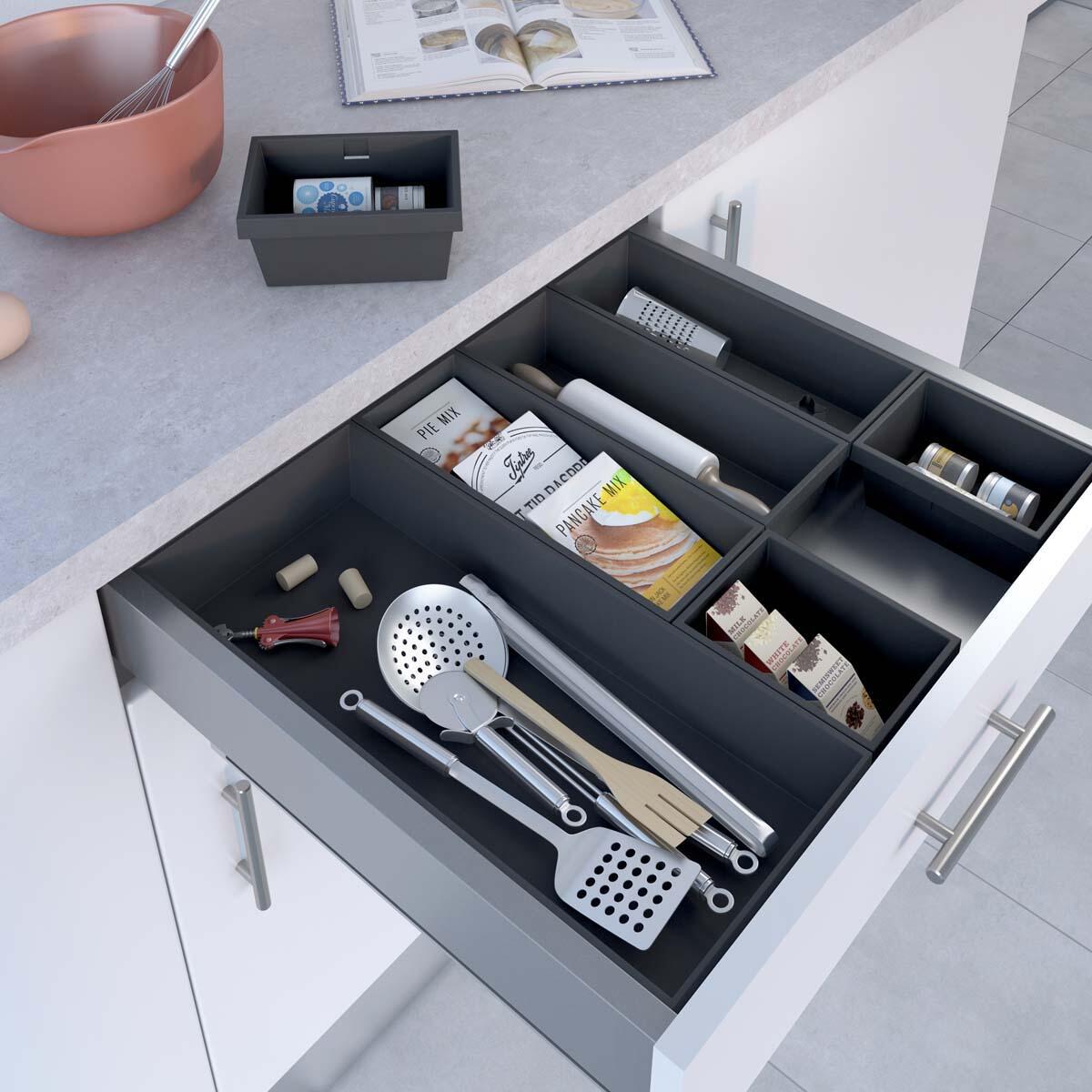 Porta utensílios Delinia 30X20X14.7 cm cinza escuro - 5