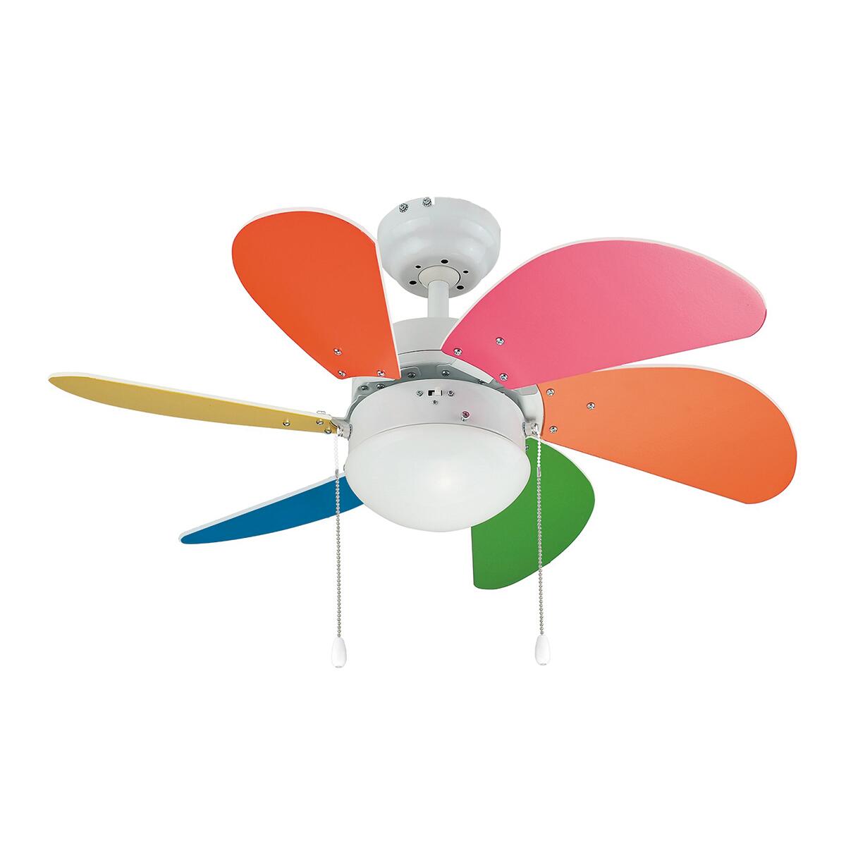 Ventilador de techo con luz motor ac inspire maldives multicolor 76 cm