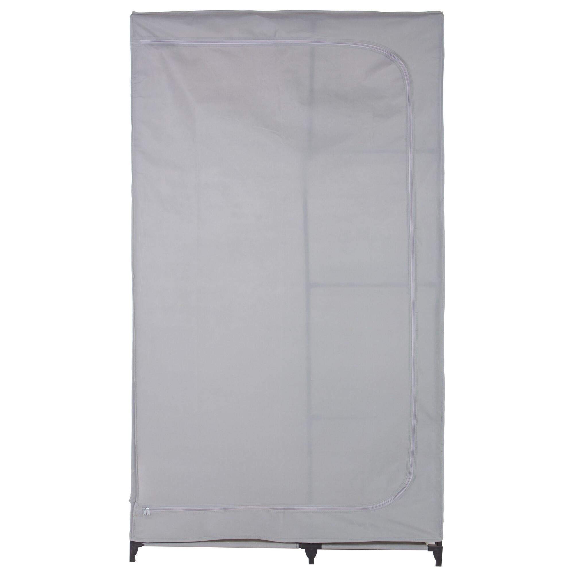Armario ropero tela spaceo de 100.0x180.0x45.0cm gris con cremallera