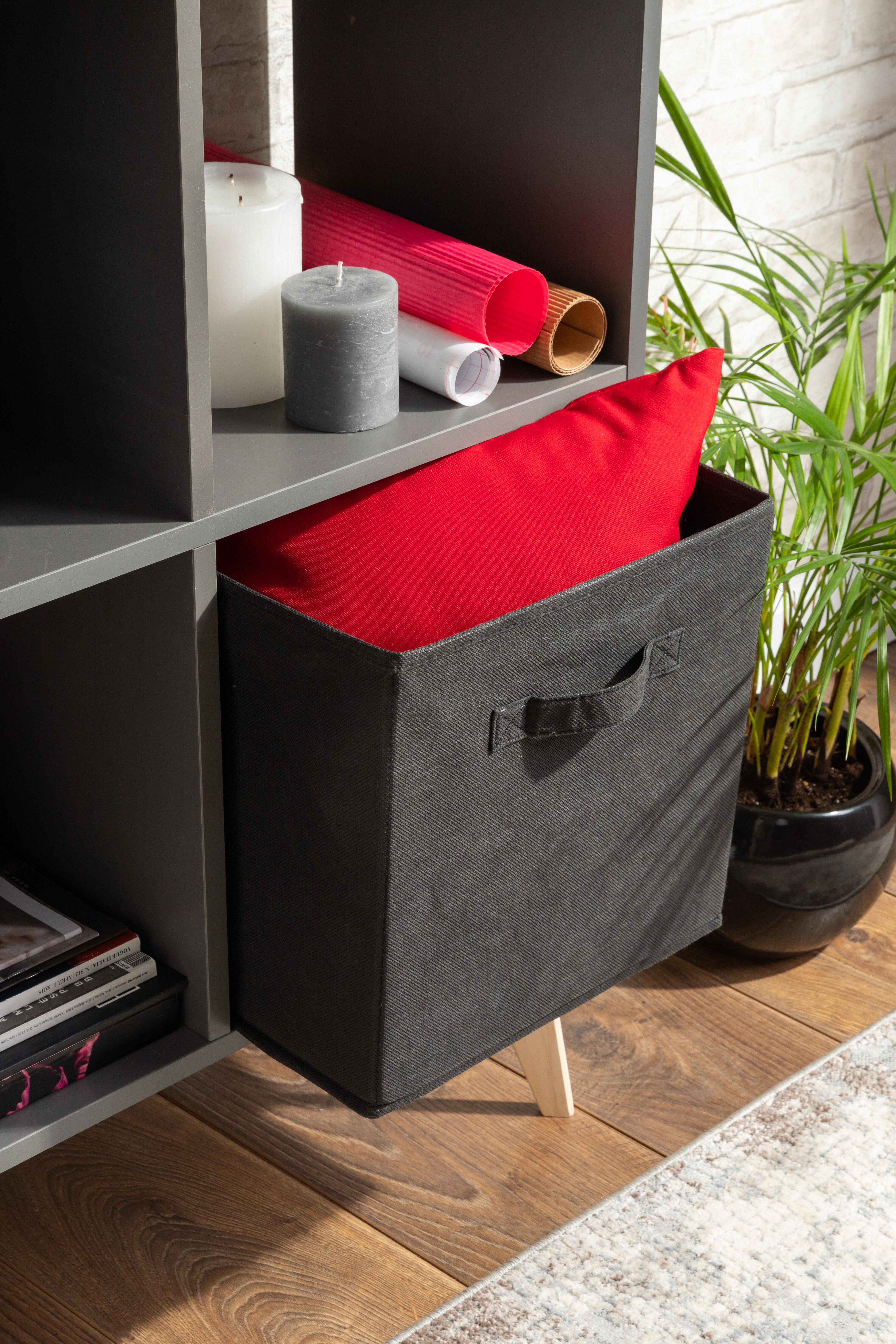 Estante de parede 4 quadrados preto 70,4 x 31,7 x 70,5 cm Spaceo Kub - 5
