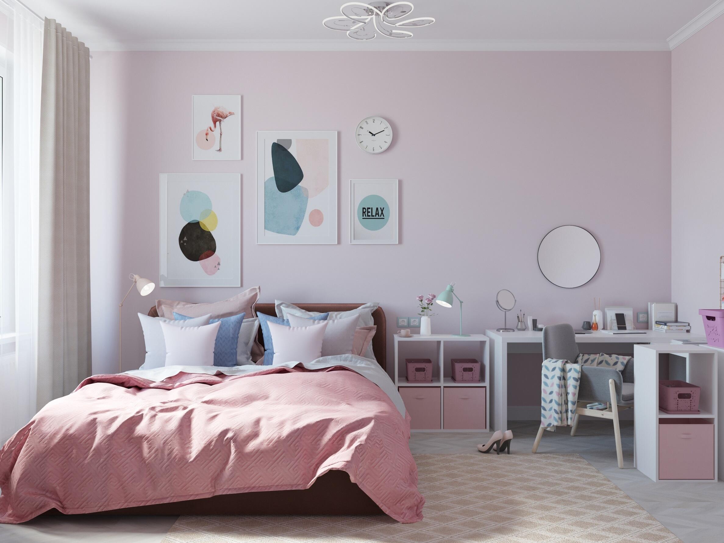 Panier SPACEO Kub rose H.31 x l.31 x P.31 cm - 7