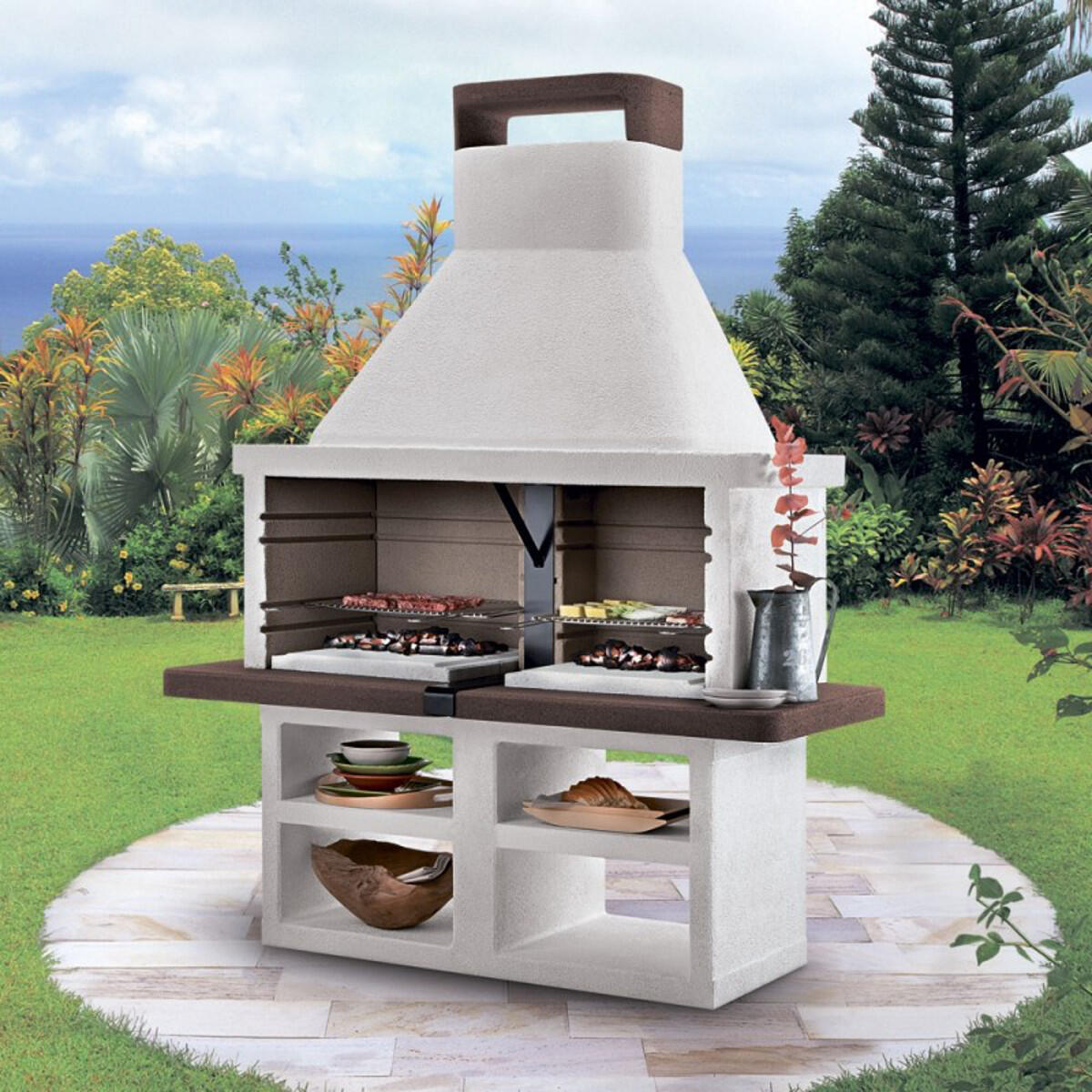Barbecue fisso a legna e carbonella ARGOS 2 EASY GARDEN BY PALAZZETTI L 184 x H 235 x P 78 cm - 2