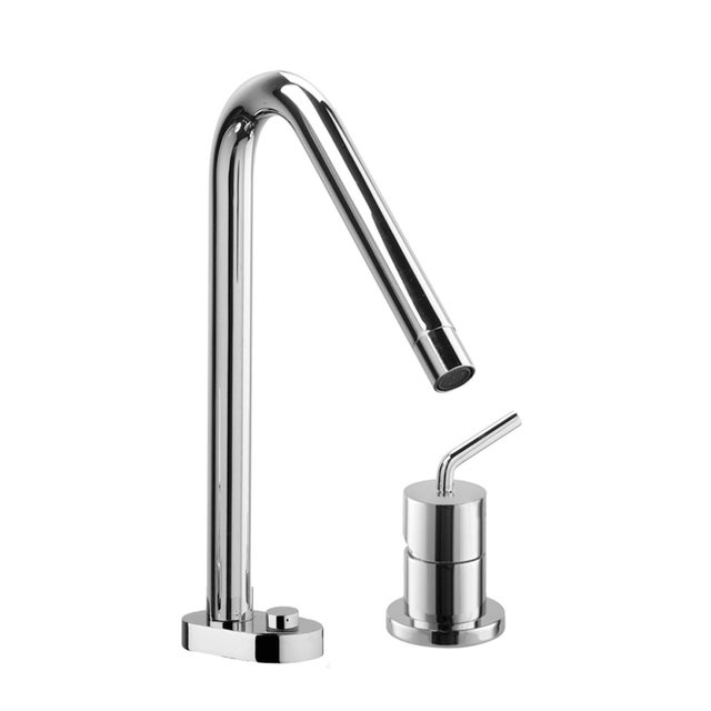 Rubinetto per lavabo getto laminare cristallino Verbano cromato lucido