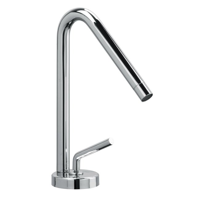 Rubinetto per lavabo a canna media getto laminare cristallino Verbano cromato lucido H 24 cm