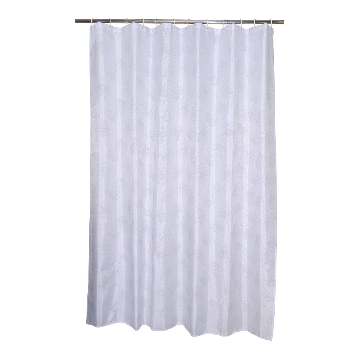 Cortina de baño elegant blanco poliéster 180x200 cm