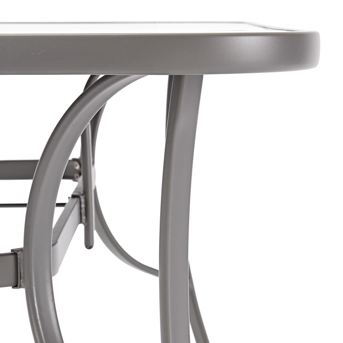 Tavolo da pranzo per giardino Alma Fix in acciaio con piano in vetro traslucido per 6 persone 90x150cm - 6