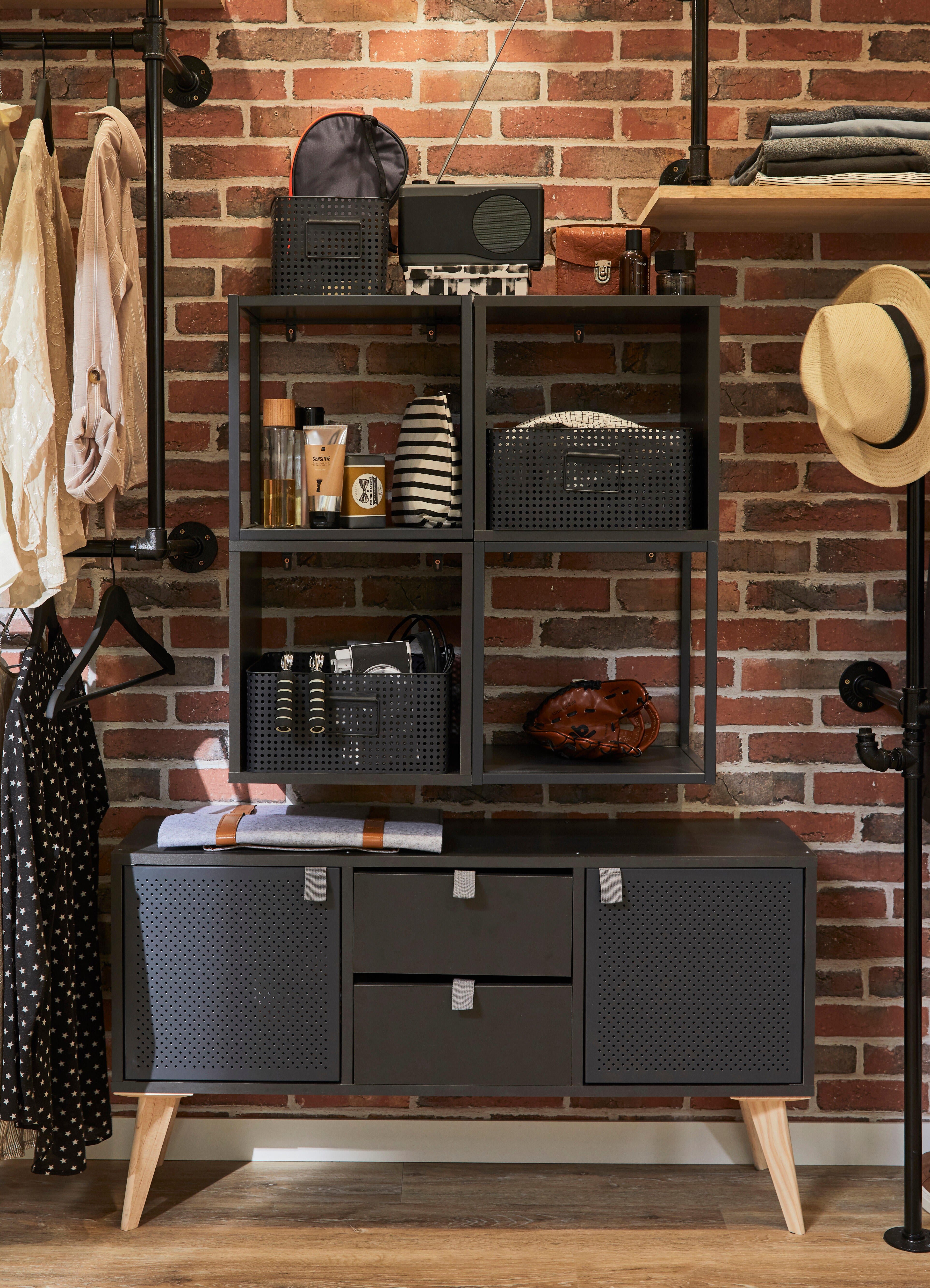 Estantería SPACEO KUB 3 cubos gris 104.8x36x31.7cm - 8