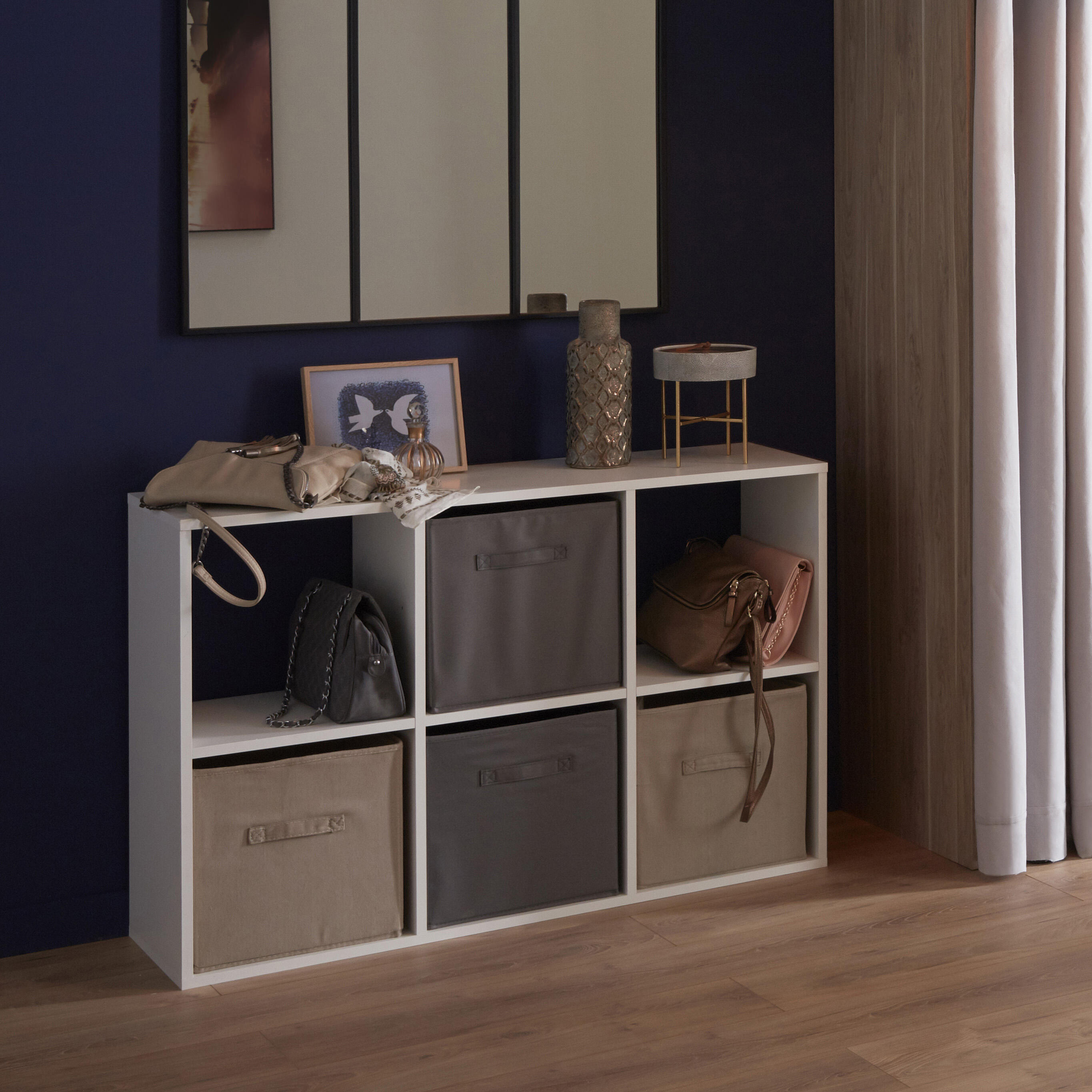 Mensola a muro 6 cubi Kub SPACEO rettangolare in truciolare L 70 x P 31.7 cm bianco - 5