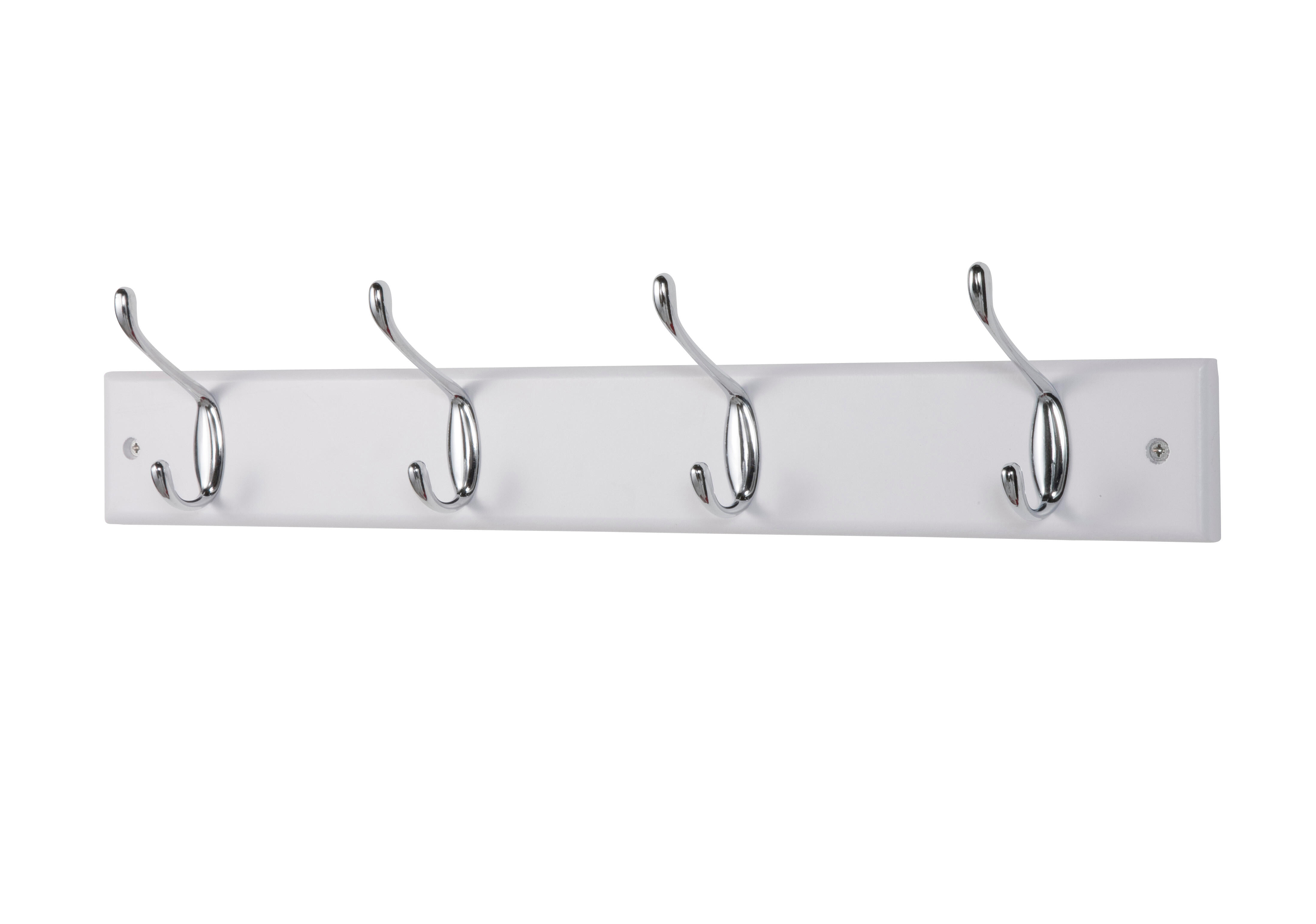 Appendiabiti da avvitare  INSPIRE His in legno bianco opaco 4 ganci L 10.5 x H 54.8 cm - 5