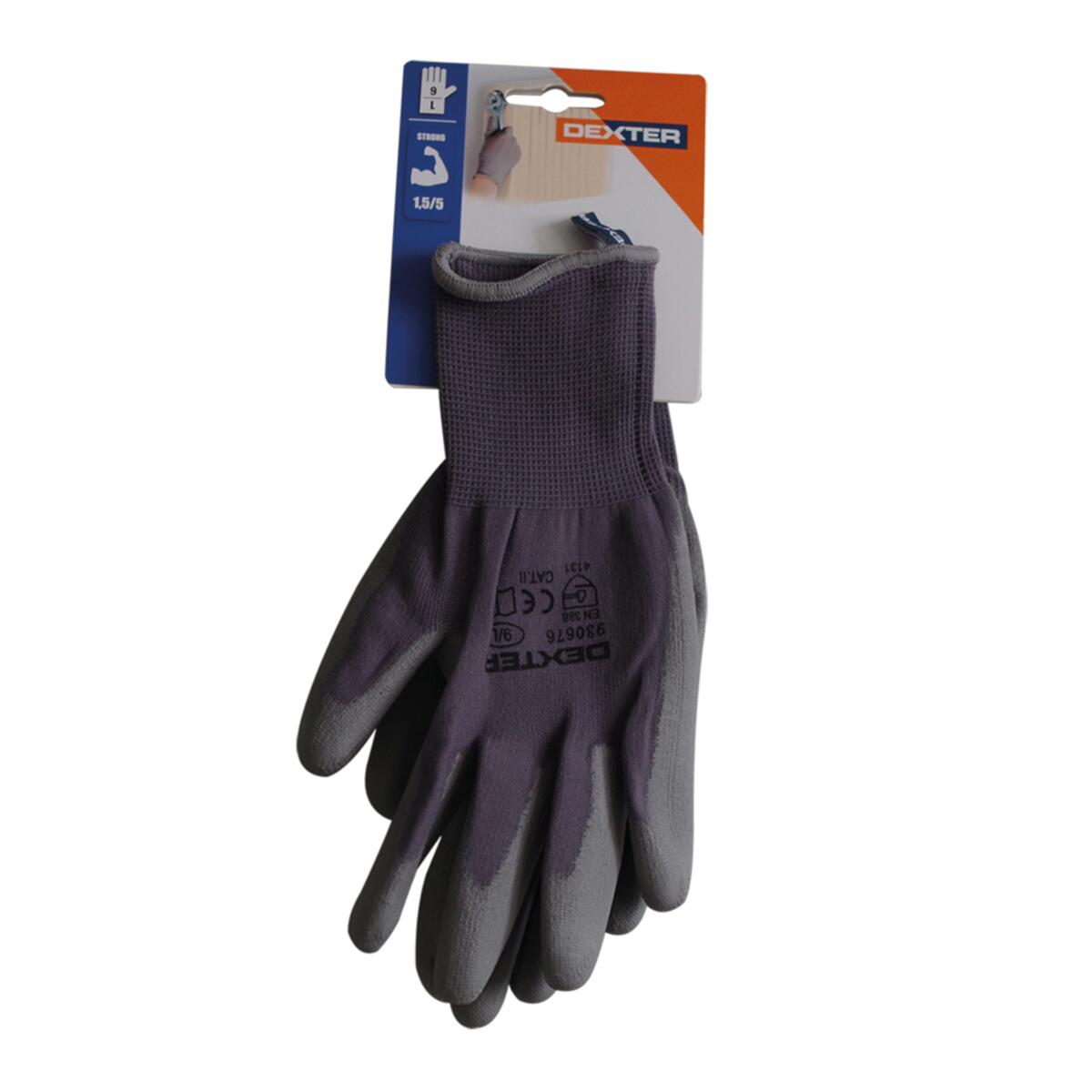 Guantes DEXTER poliuretano gris táctil T9 - 3