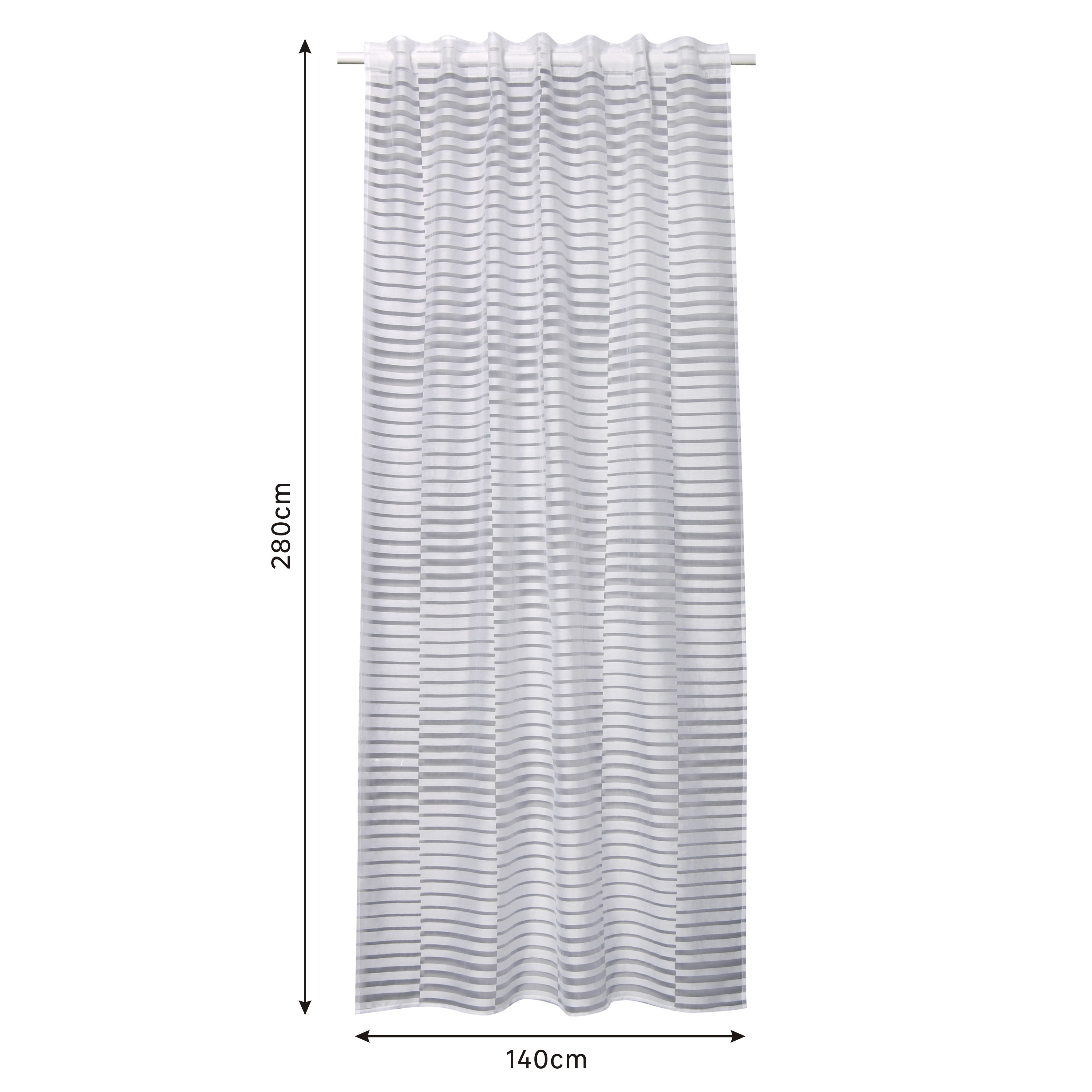 Tenda Lenael bianco, fettuccia e passanti nascosti 140x280 cm INSPIRE - 7