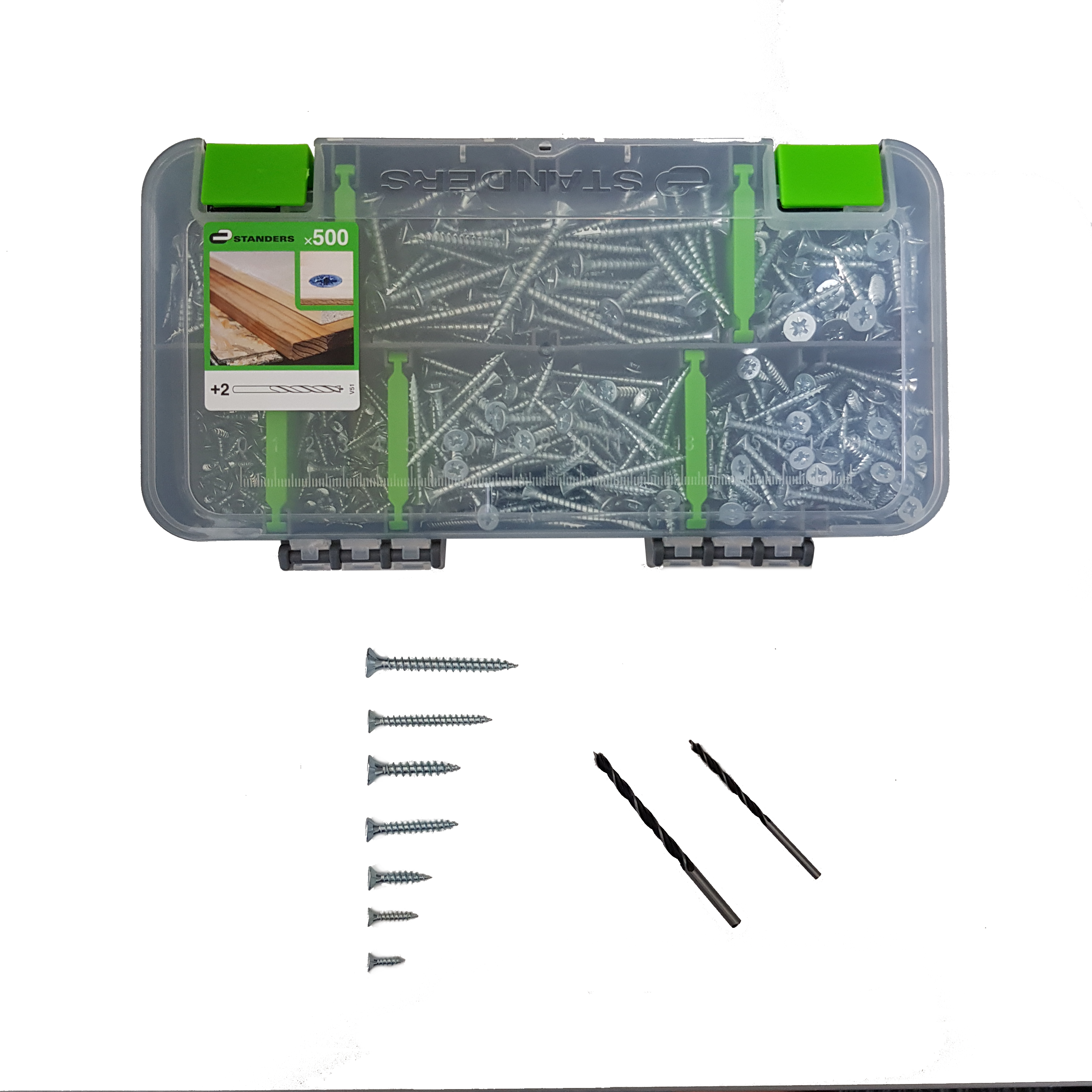 Set di viti per legno STANDERS V51-X-500-V1000 in acciaio zincato, 500 pezzi - 3