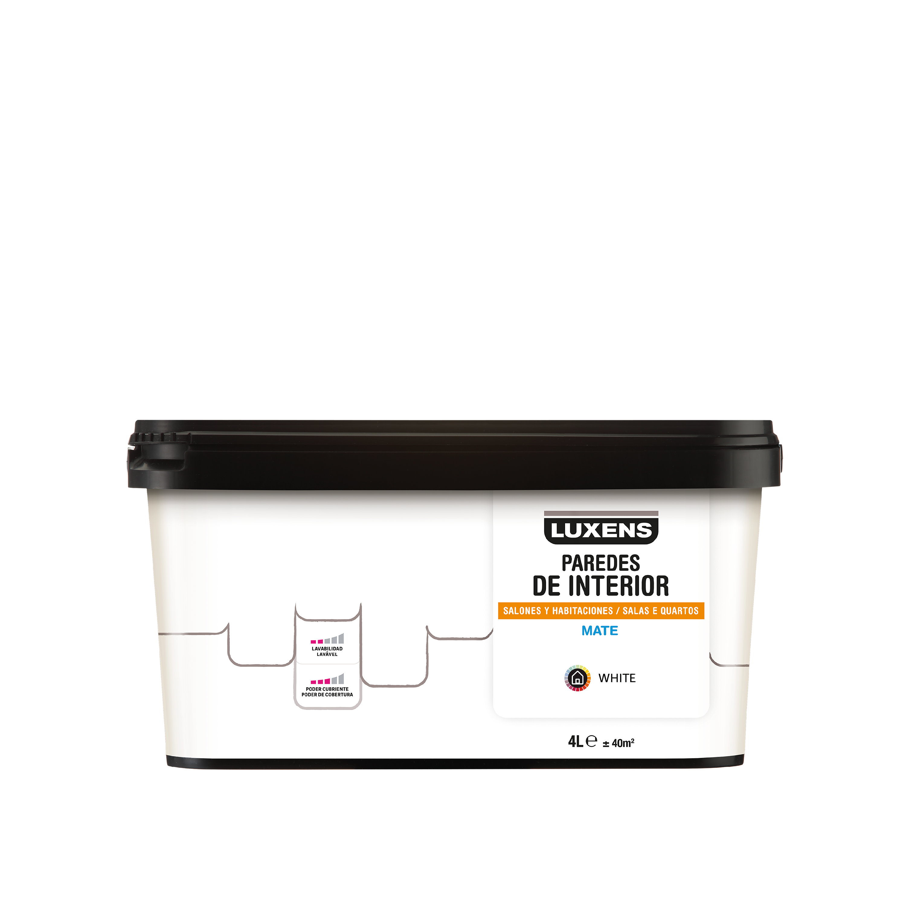Pintura de interior Basic LUXENS color white mate 4L para paredes y techos - 2