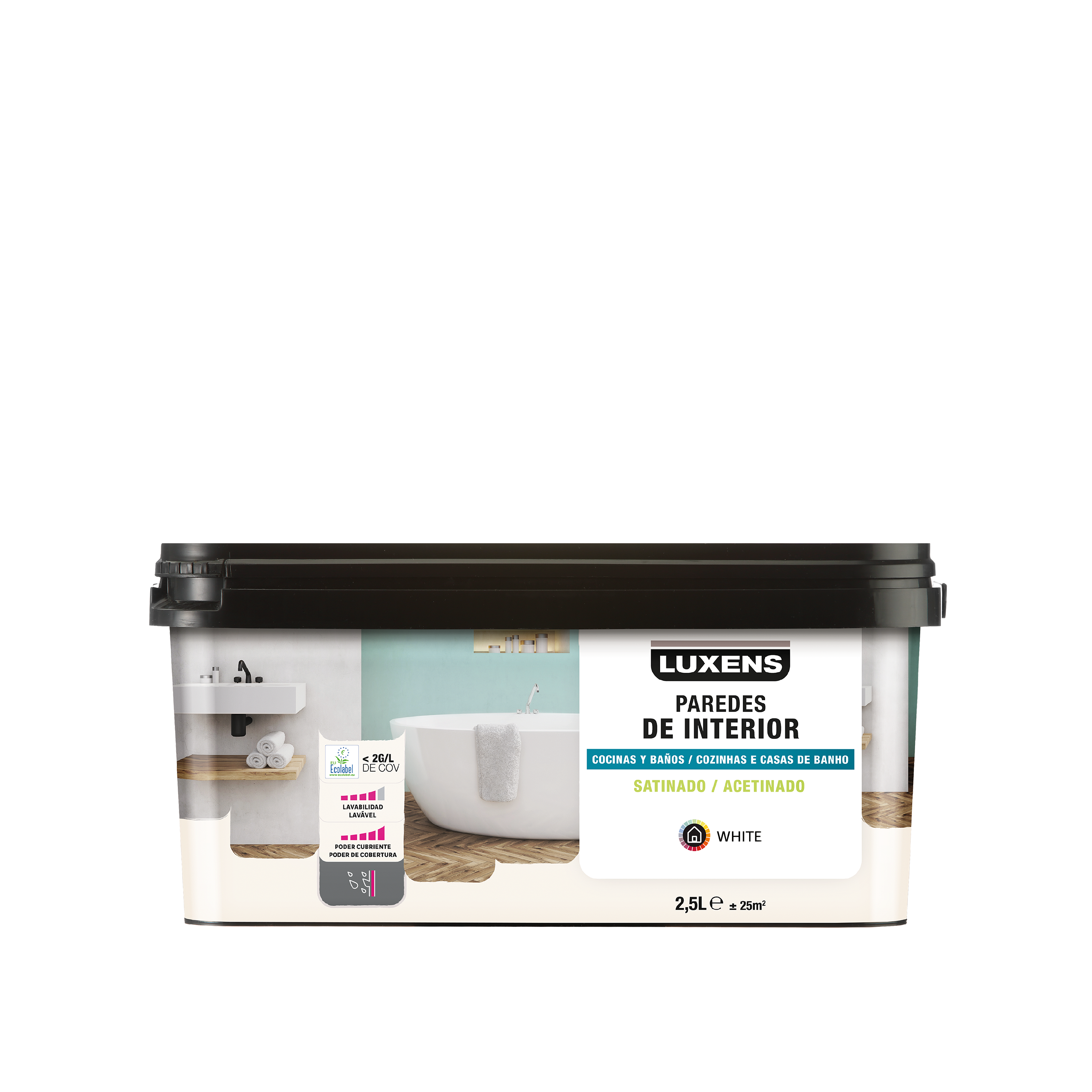 Tinta decorativa LUXENS 2.5L BRANCO ACETINADO - 2