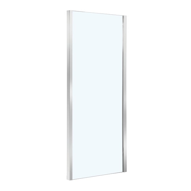 Pannello laterale per box doccia Zesk L 80 x H 190cm, Sp. 6 mm vetro vetro senza finitura / trasparente profilo in alluminio cromato