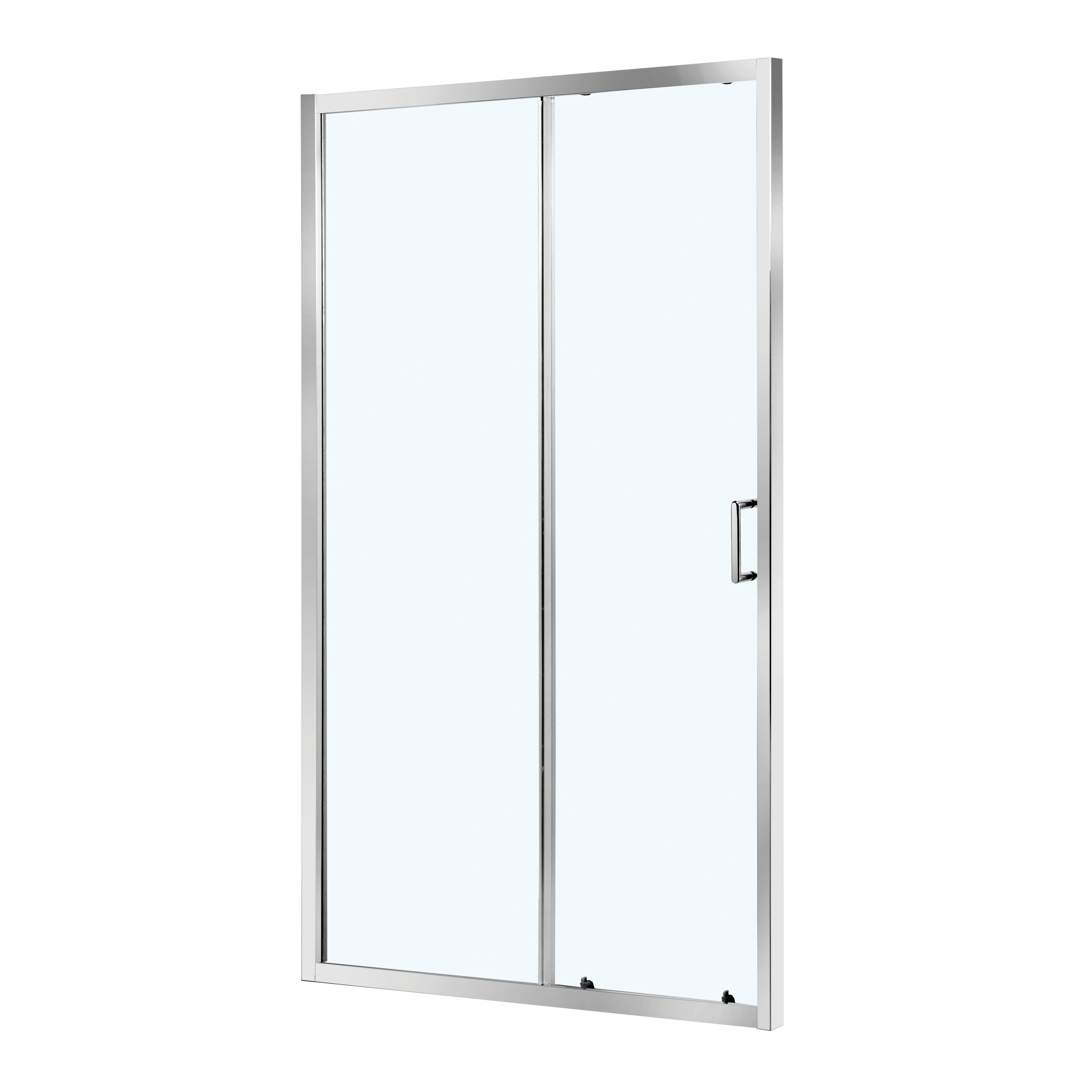 Porta doccia scorrevole L 118-122 cm x H 190 cm per nicchia in vetro trasparente SP. 6 mm, profilo lucido cromo, serie Zesk - 7