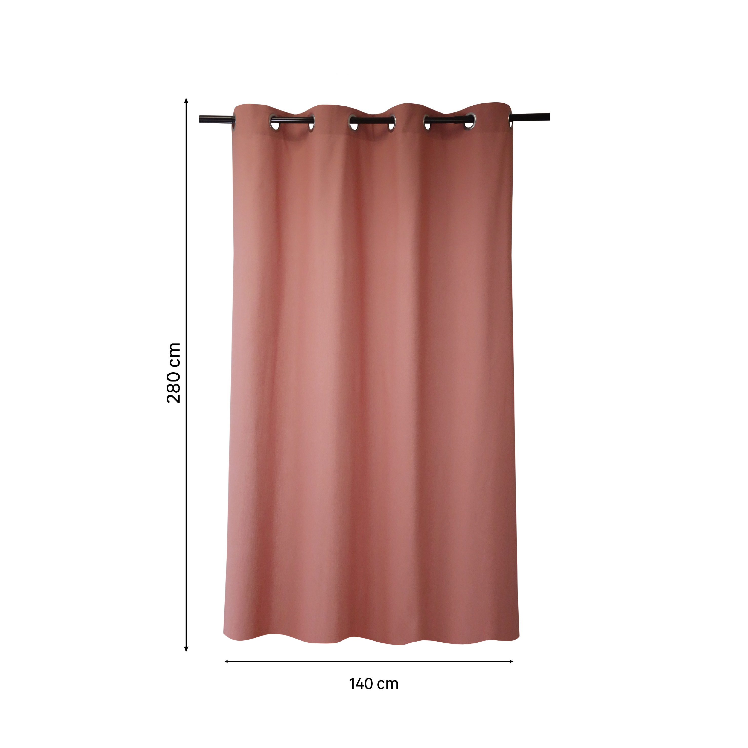 Rideau tamisant, Sunny, coton, rose H.280 x l.140 cm INSPIRE - 2
