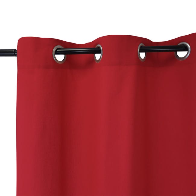 Rideaux Rouges 15 Ft Delong Rideau tamisant, Sunny, 100% coton rouge l.140 x H.280 cm INSPIRE ...