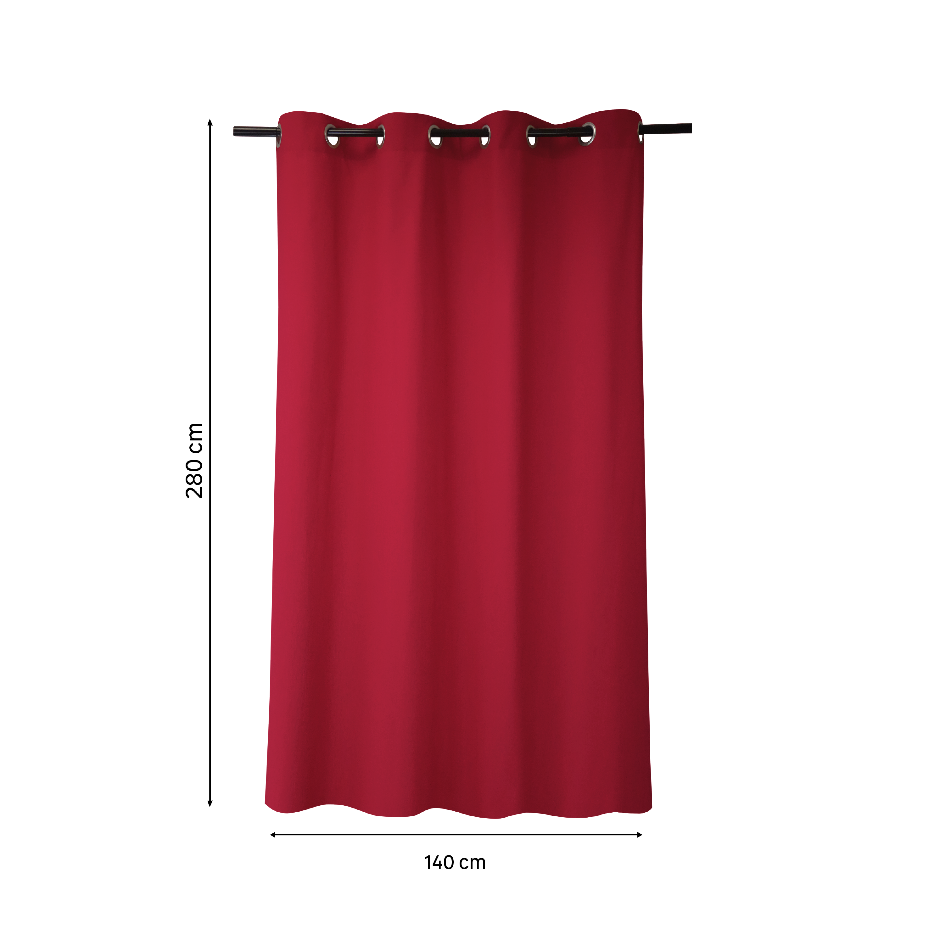 Tenda INSPIRE Sunny rosso scuro, occhiello 140x280 cm - 5