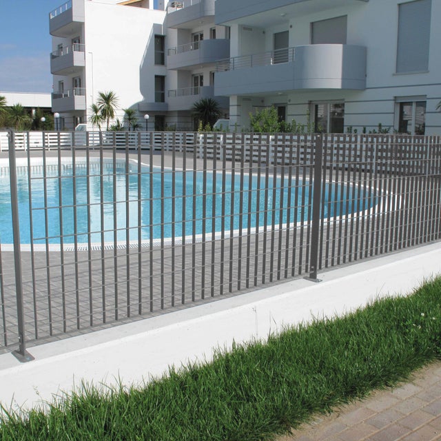 Pannello a rete rigida grigliato orsogrill in acciaio galvanizzato grigio chiaro L 2 x H 0.93 m, maglia L62x132H mm