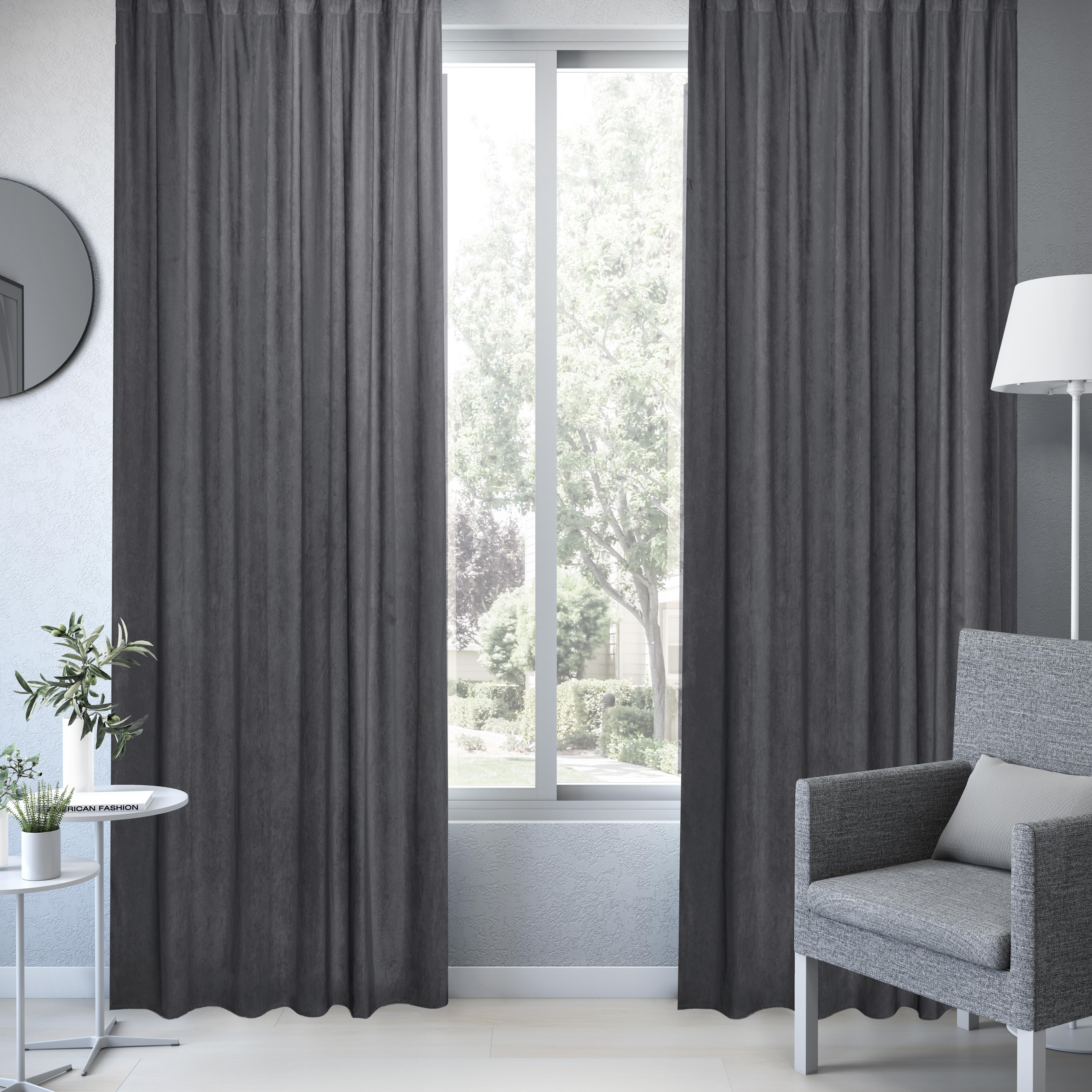 Tenda Dubbo grigio, lacci 140x280 cm INSPIRE - 2