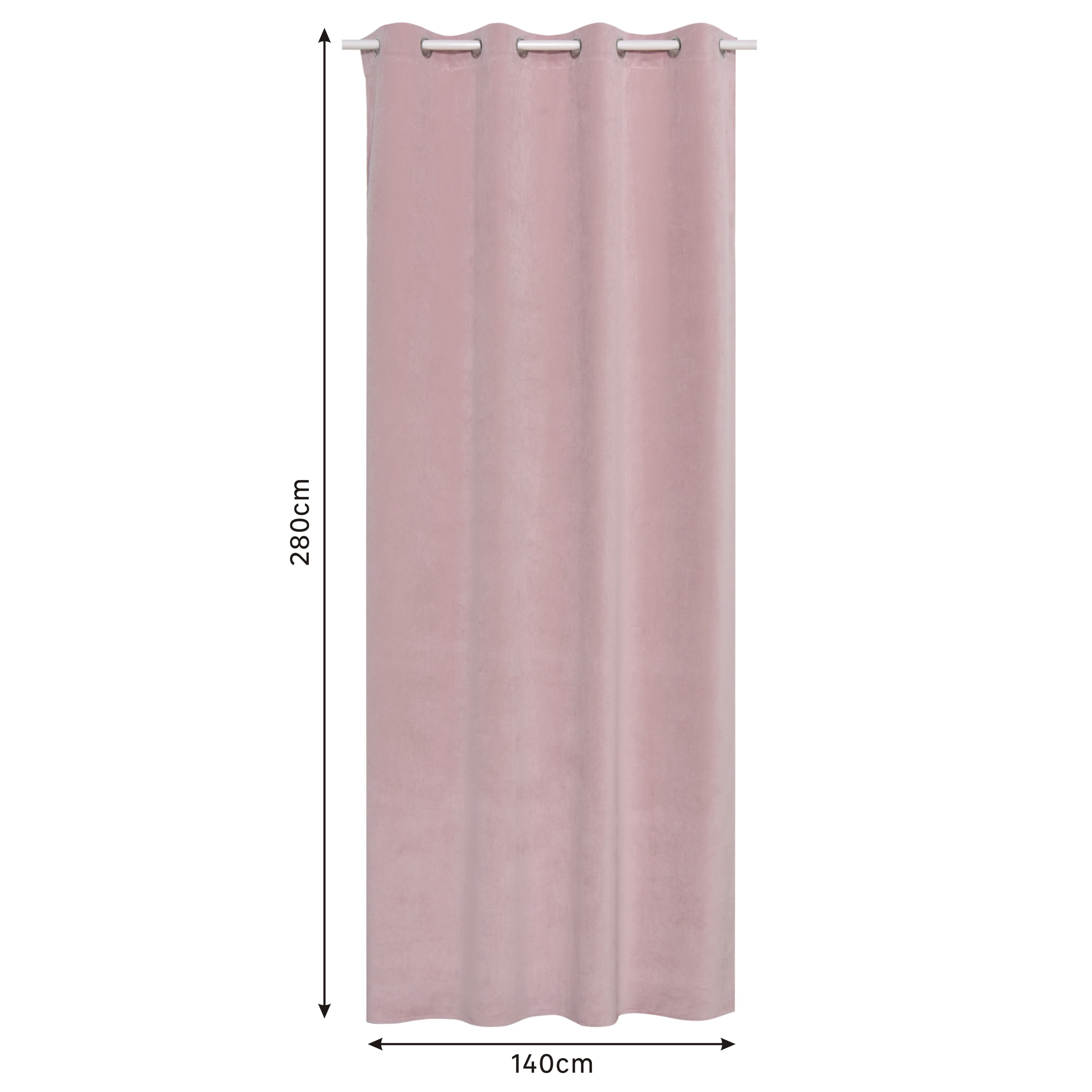 Zasłona welurowa Dubbo różowa 140 x 280 cm na przelotkach Inspire - 9