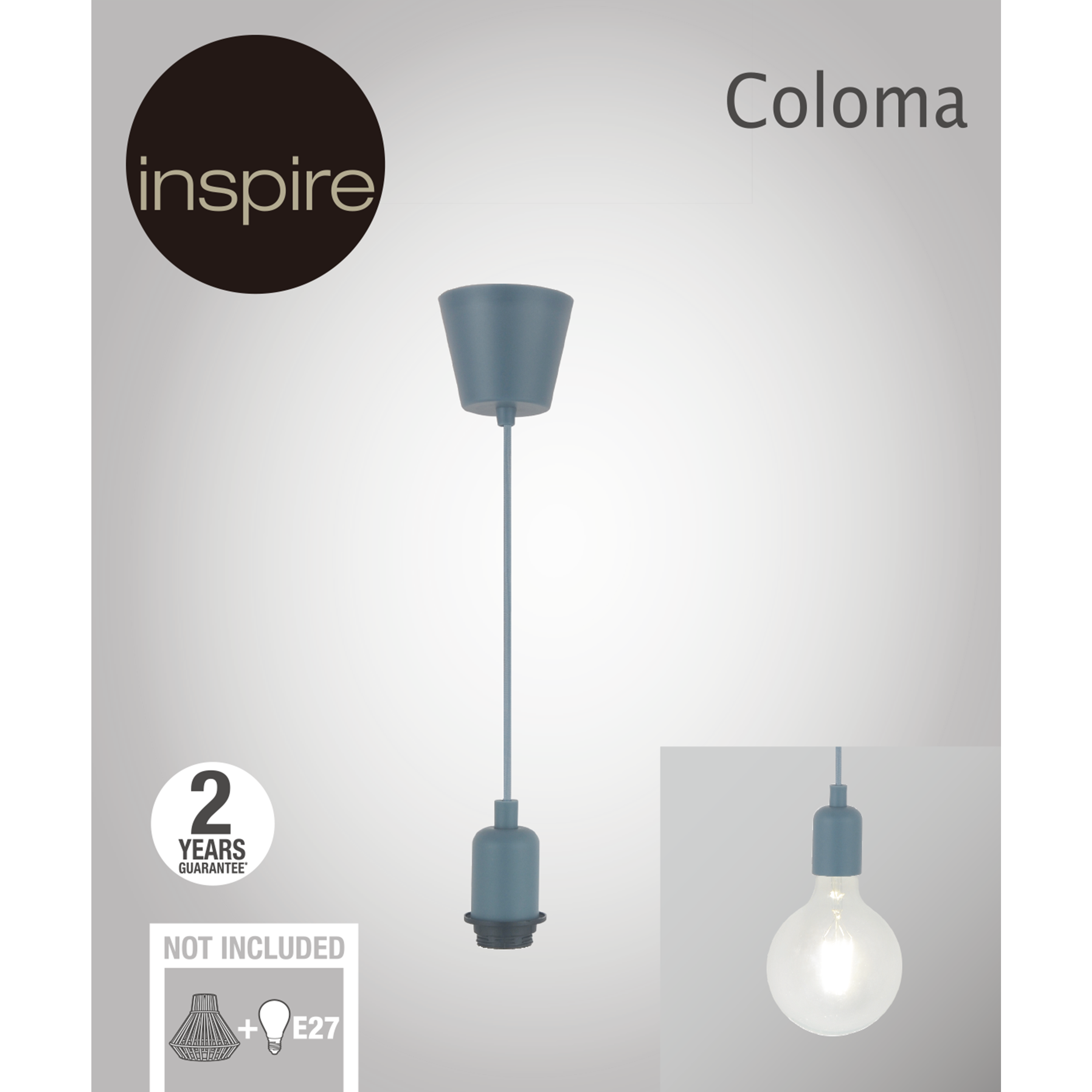 Suspension composable Coloma E27 INSPIRE, silicone bleu - 9