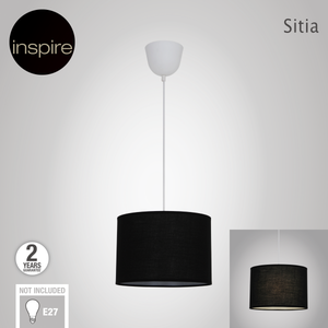 Lampa wisząca Sitia 28 cm szara E27 Inspire - Leroy Merlin