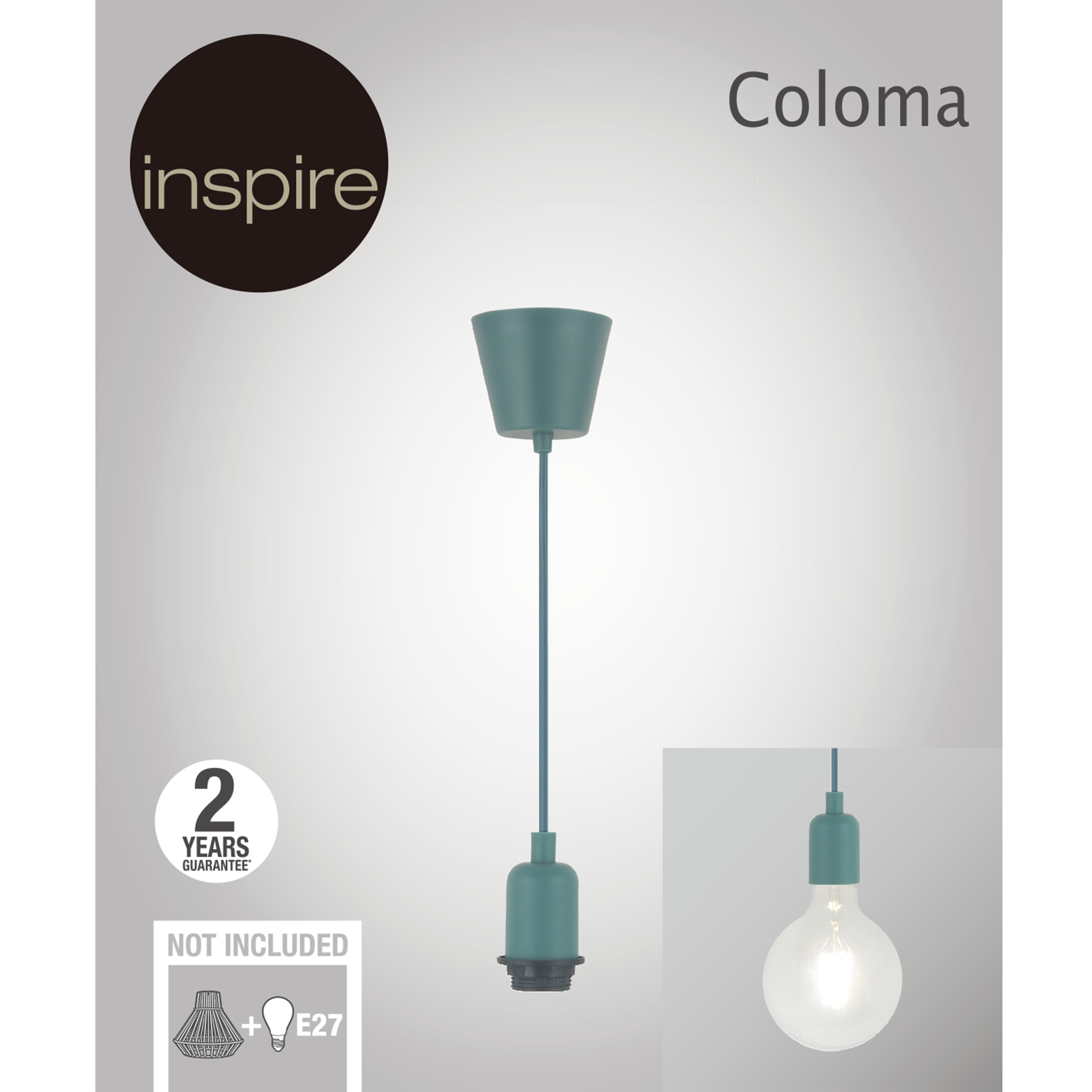 Lightstock Cavo Per Lampada In Tessuto Verde, 1,8 Metri Con Portalampada E27 E Spina Europea, Sospensione Fai-da-te - 2