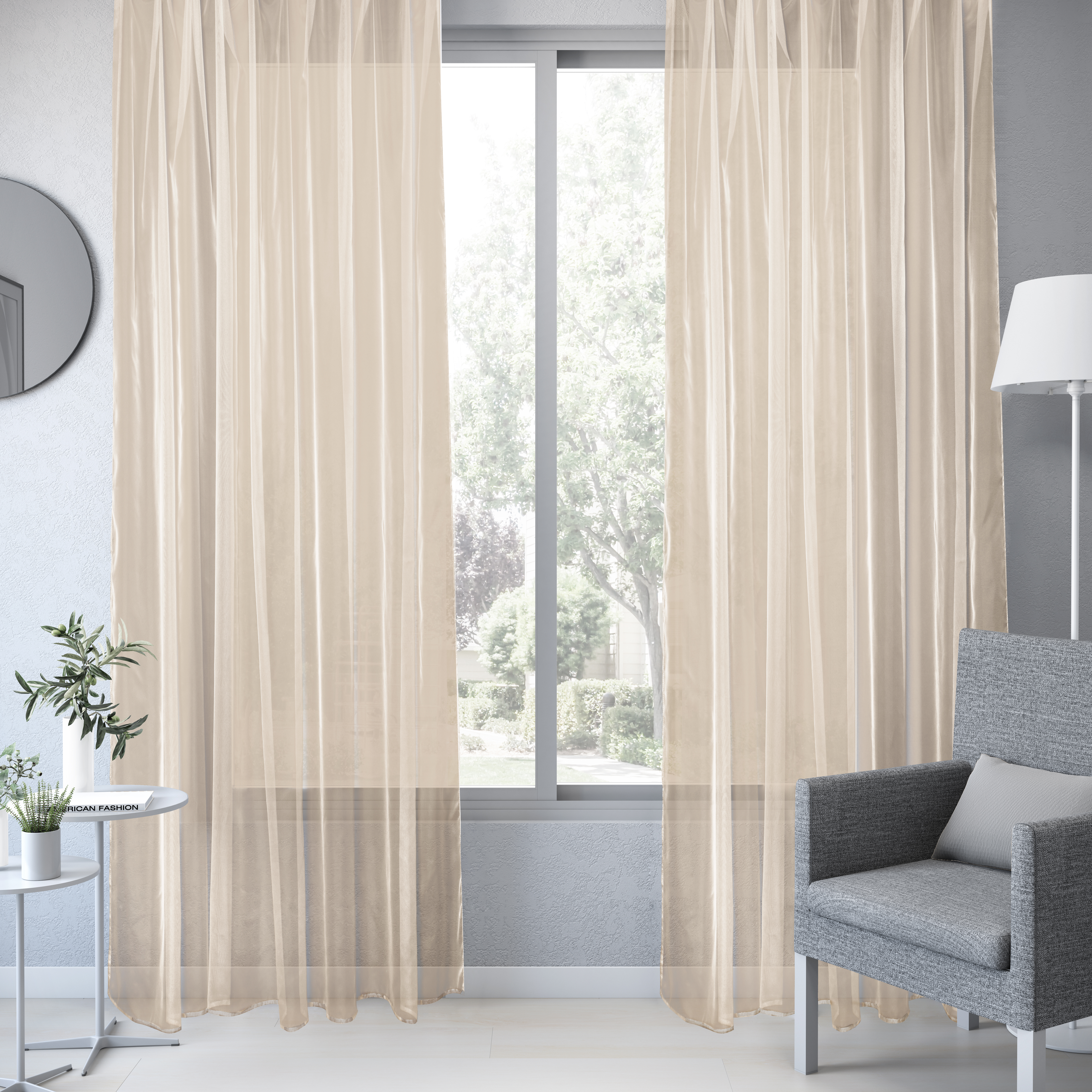 Tenda INSPIRE Polyone beige, occhiello 140x280 cm - 3