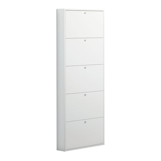 Scarpiera Slim 5 ante L 73 x H 180 x P 15 cm 15 paia, bianco