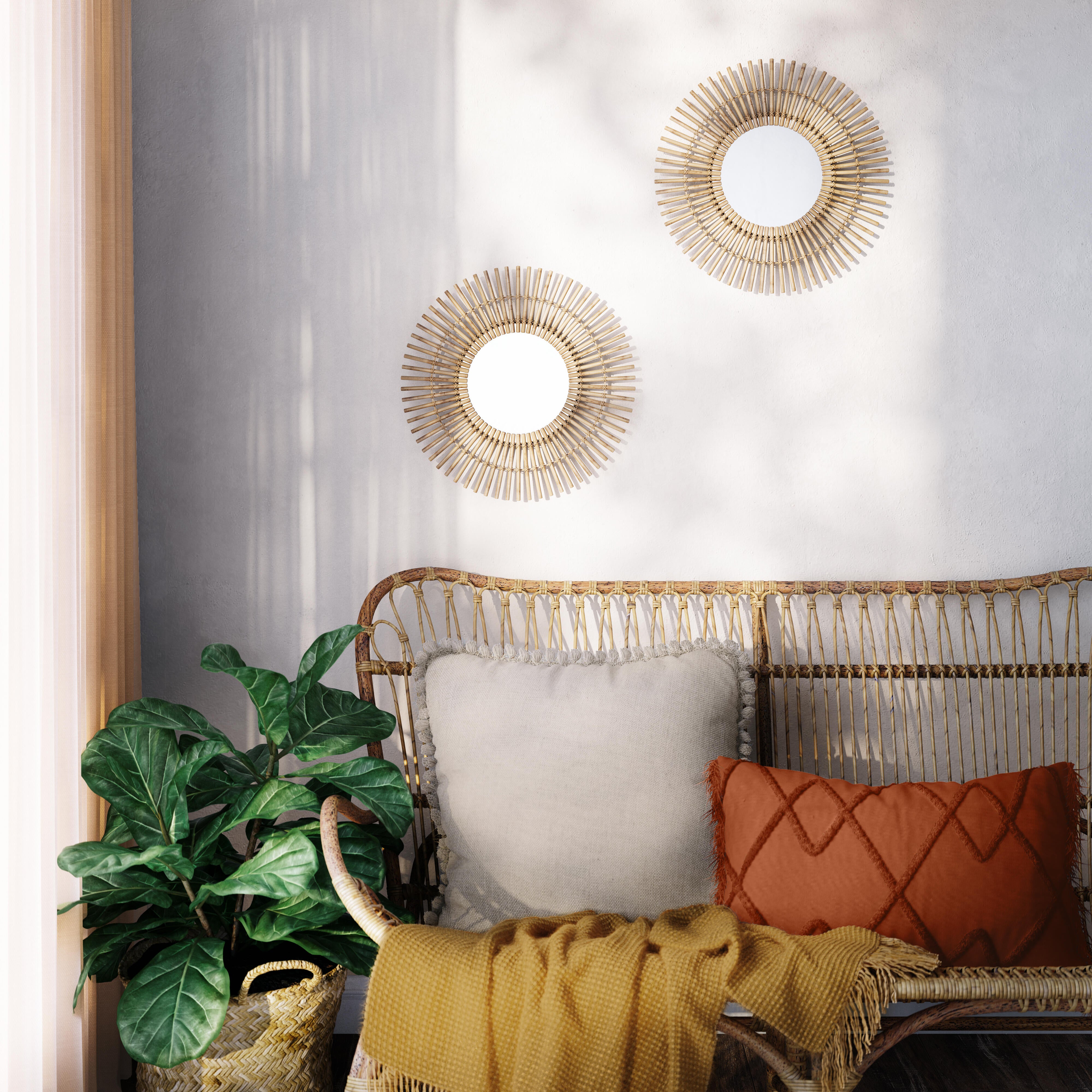 Lustro w bambusowej ramie Bamboo okrągłe śr. 30 cm Inspire - 11