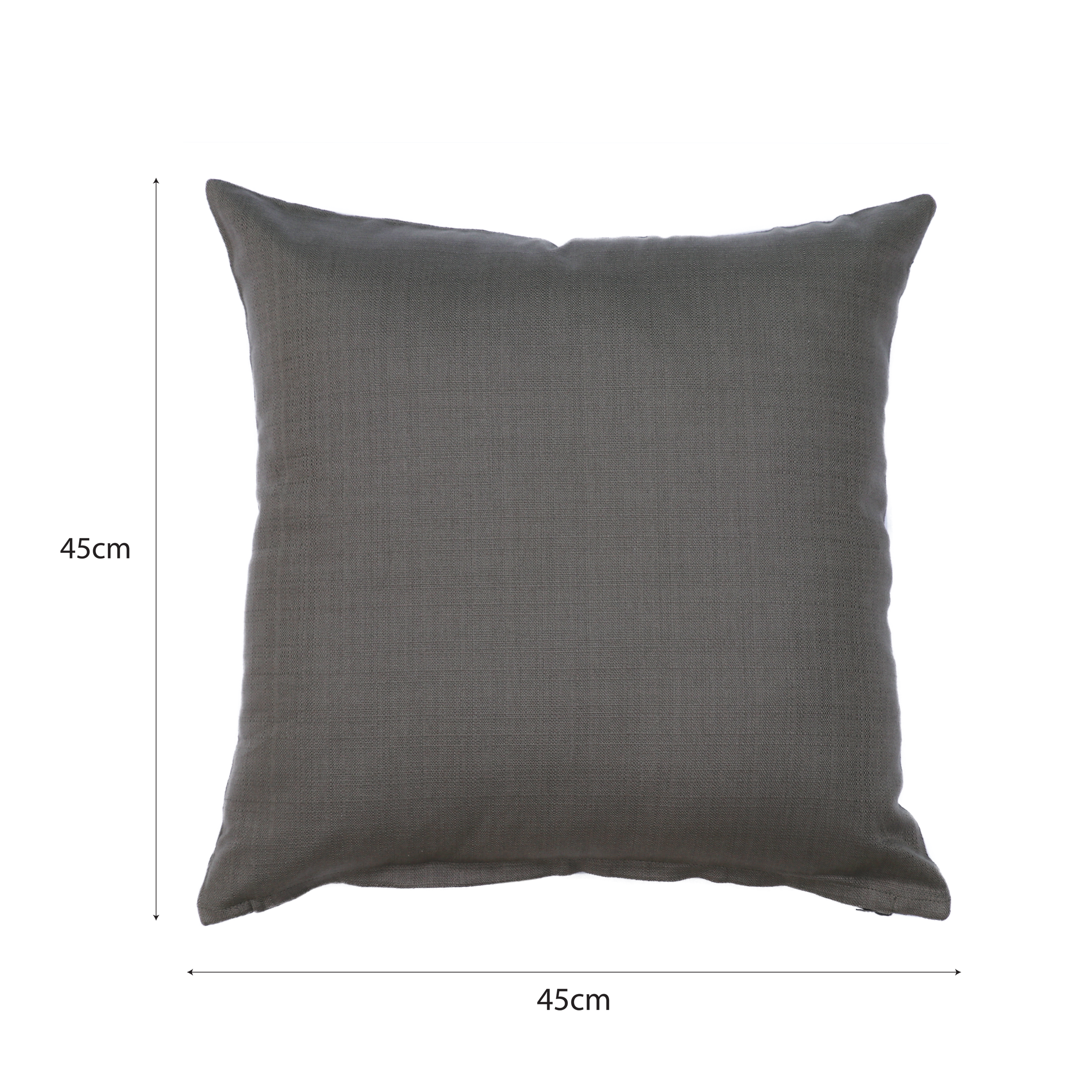 Coussin Leya, 100% coton biologique, gris foncé l.45 x H.45 cm INSPIRE - 2