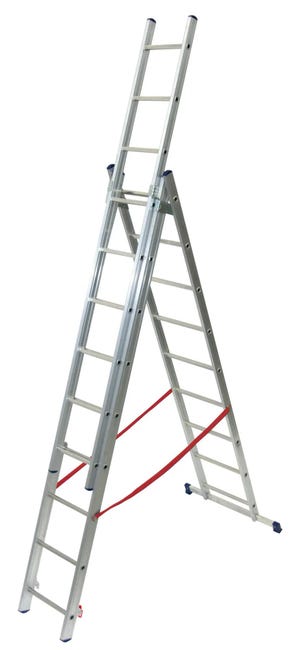 Leroymerlin Scala a sfilo FACAL Stilo 3 rampe in alluminio 3 x 9 gradini portata massima 150 kg EN 131 per lavori fino a 6.8 m