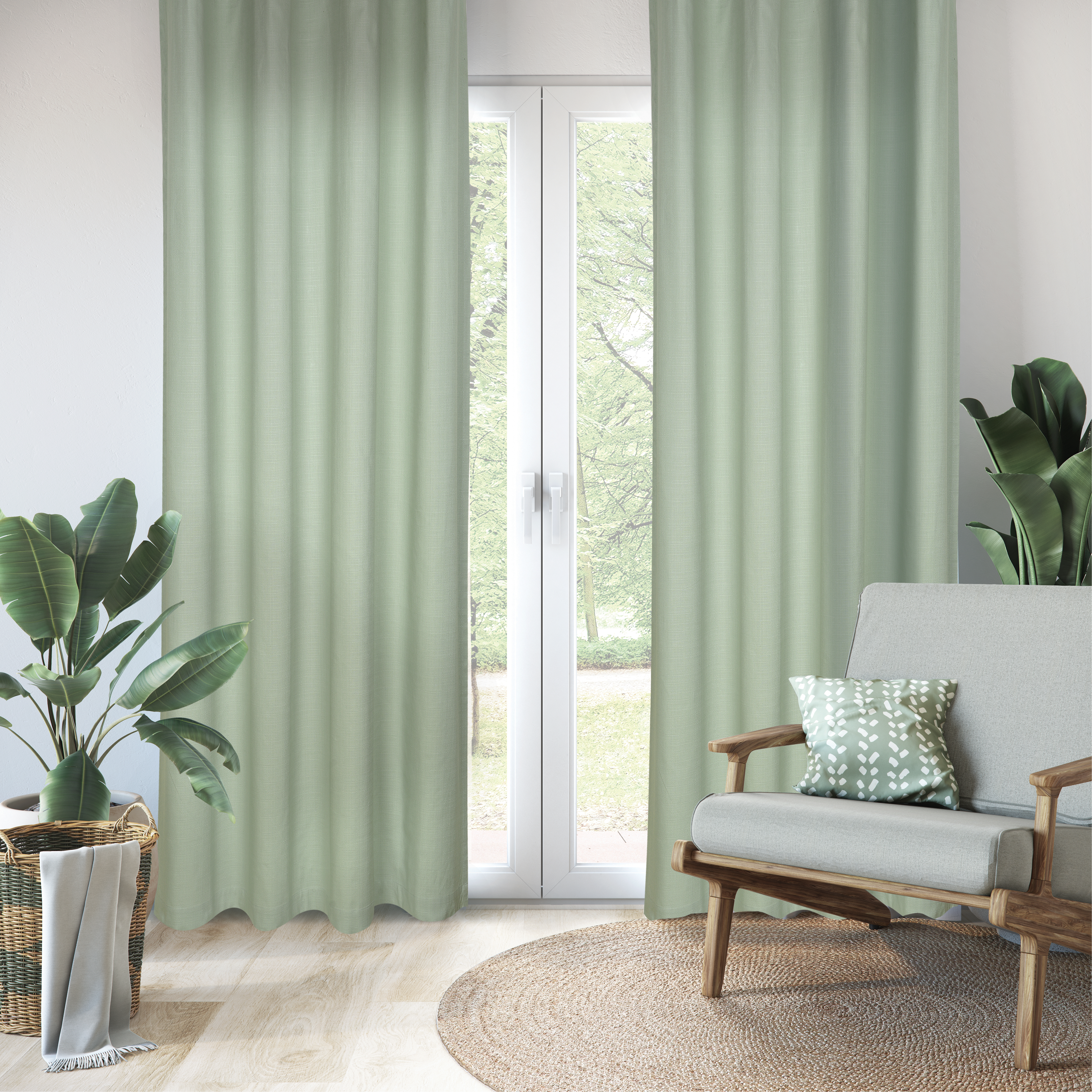 Cortinado ilhós Leya 140x280cm sage 5 Inspire - 4