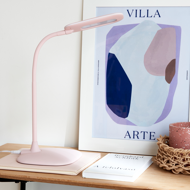 Flexo para escritorio táctil LED Mei INSPIRE con estructura rosa luz fría 6500K