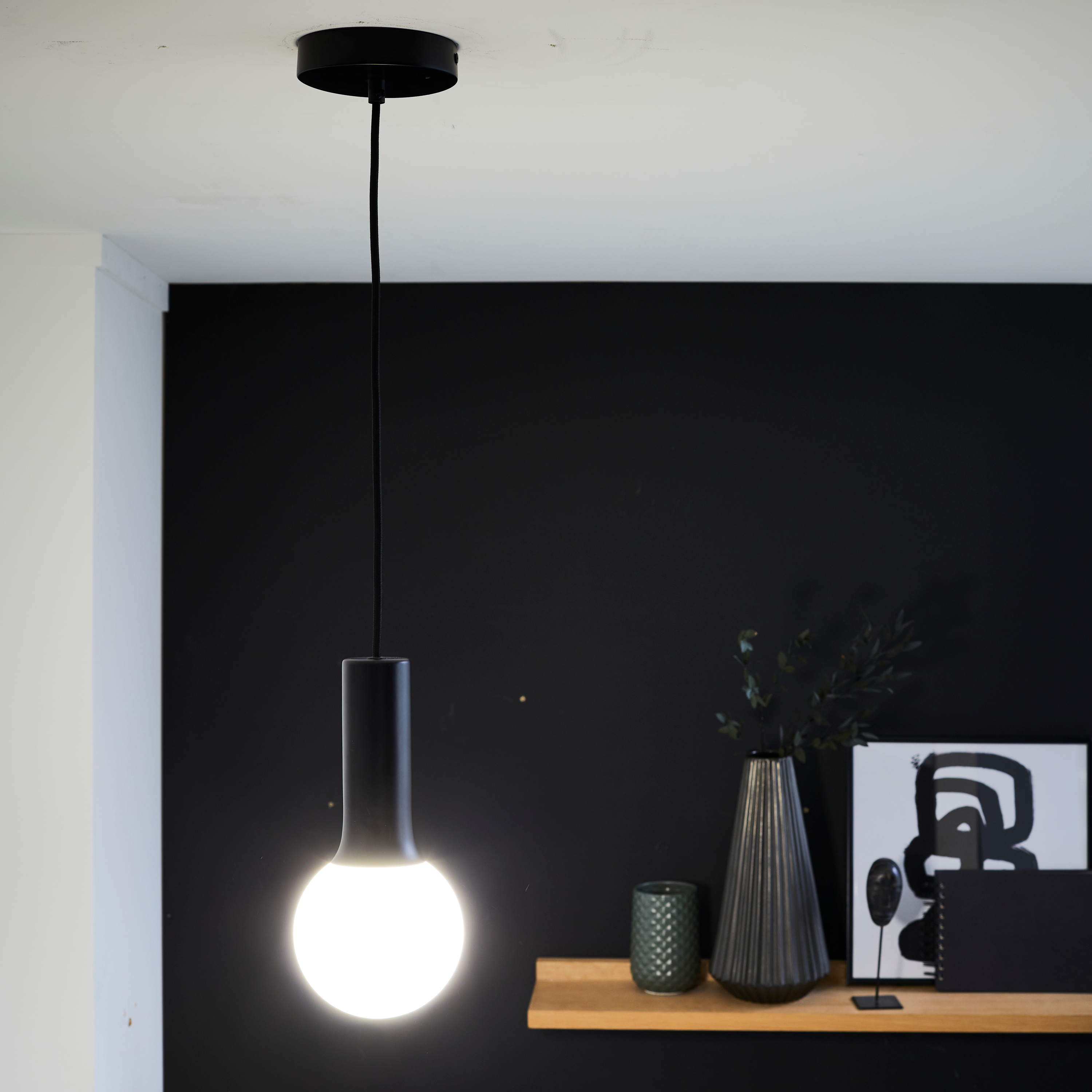 Lampa wisząca Hoki czarna E27 Inspire - 10