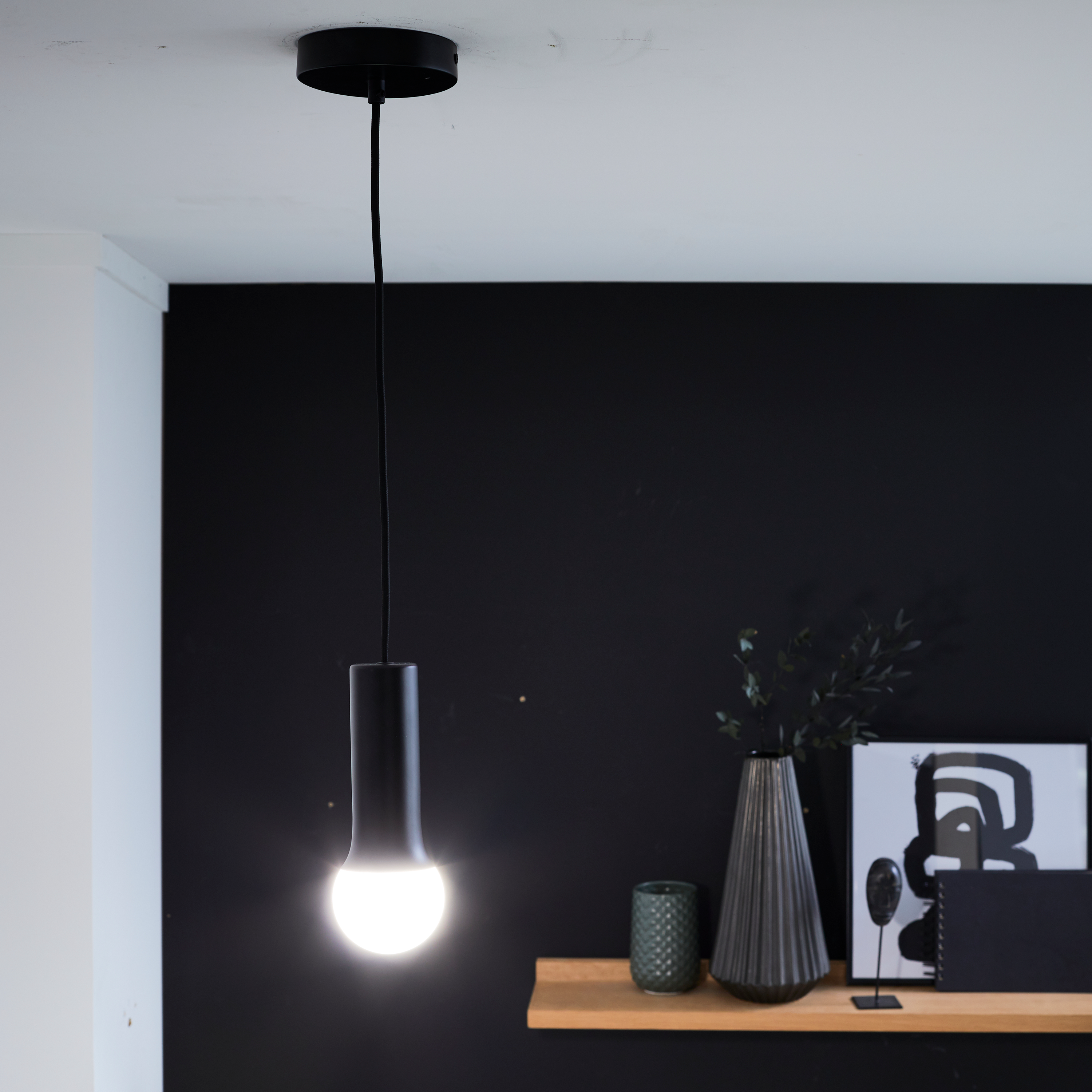 Lampa wisząca Hoki czarna E27 Inspire - 9