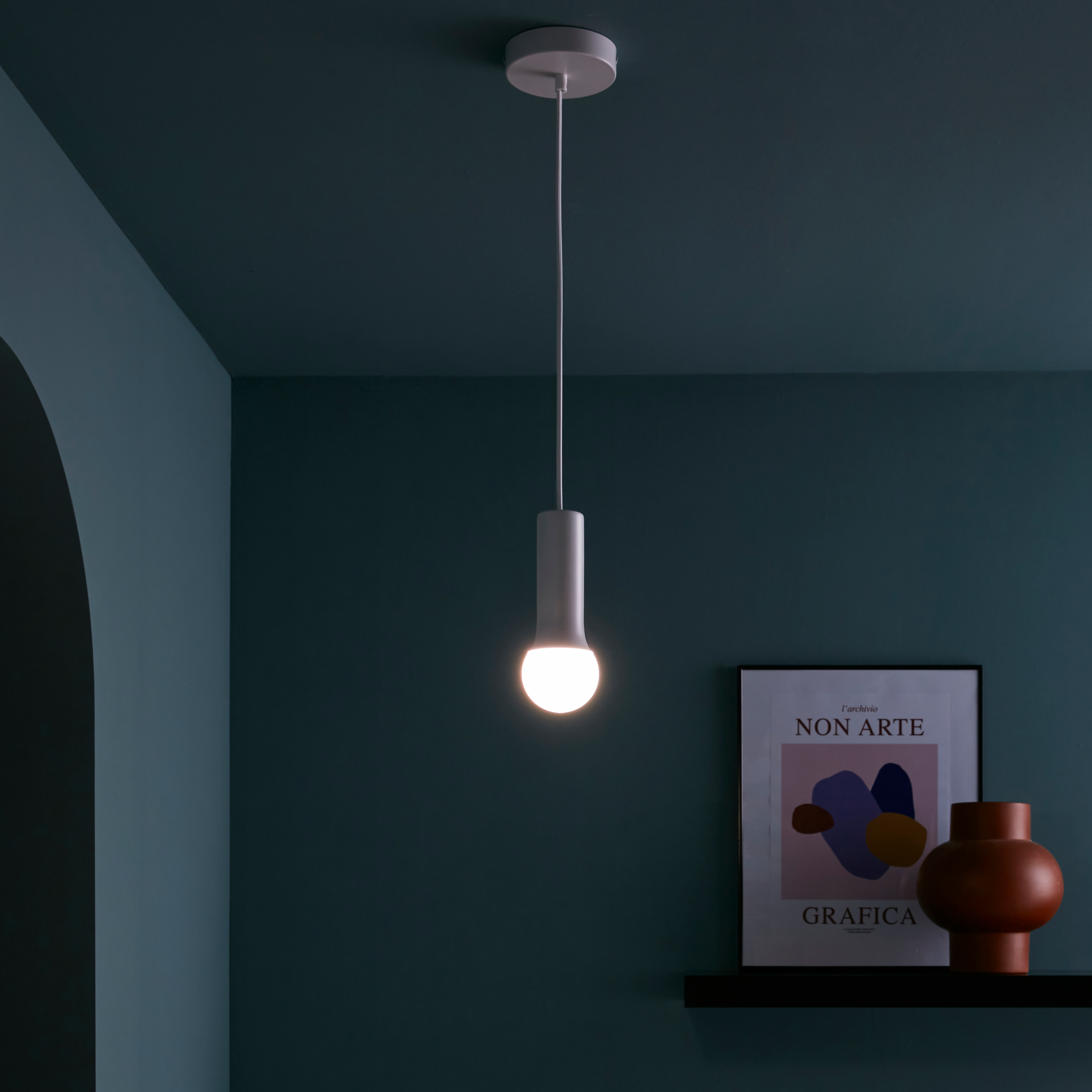 Lampa wisząca Hoki biała E27 Inspire - 8