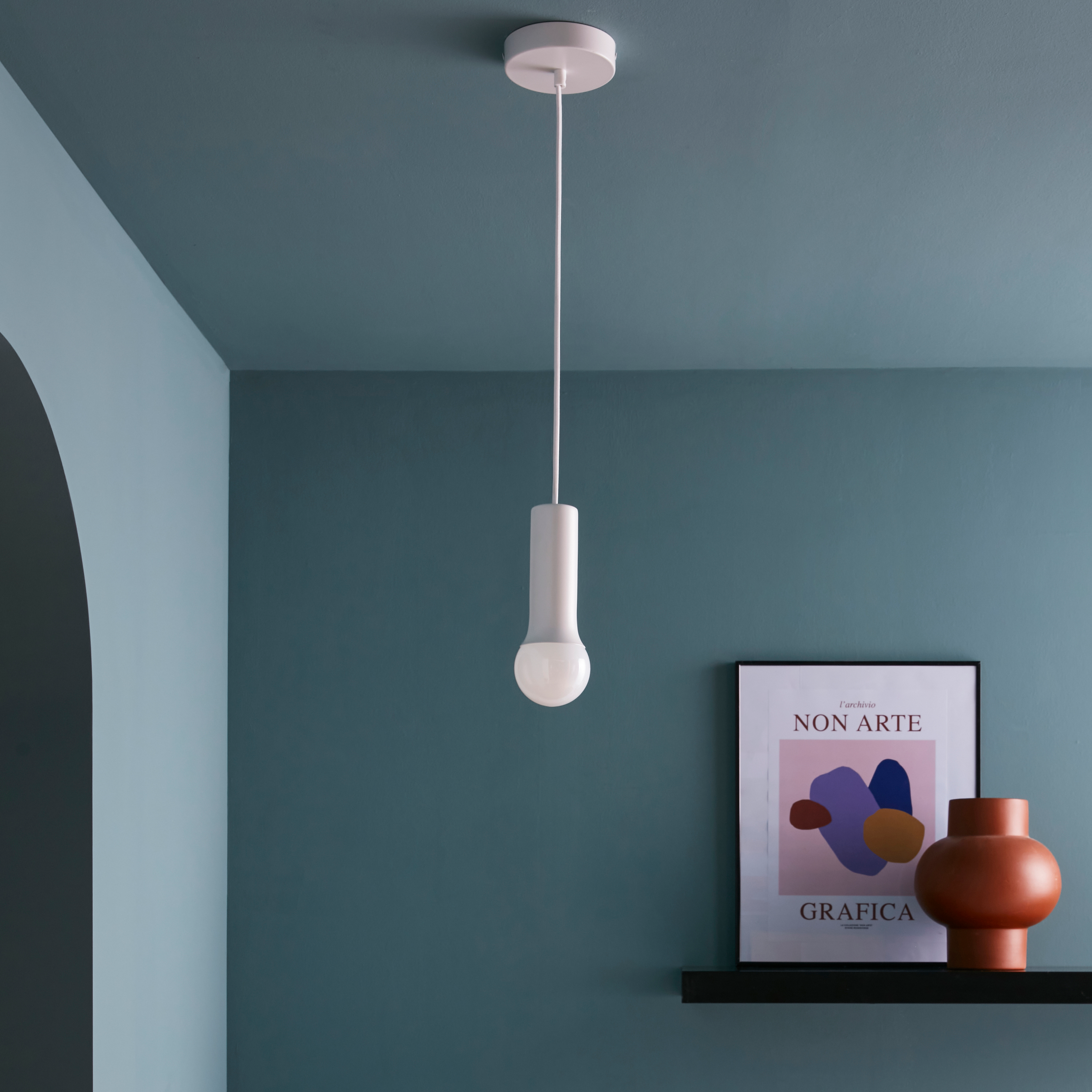 Lampa wisząca Hoki biała E27 Inspire - 6