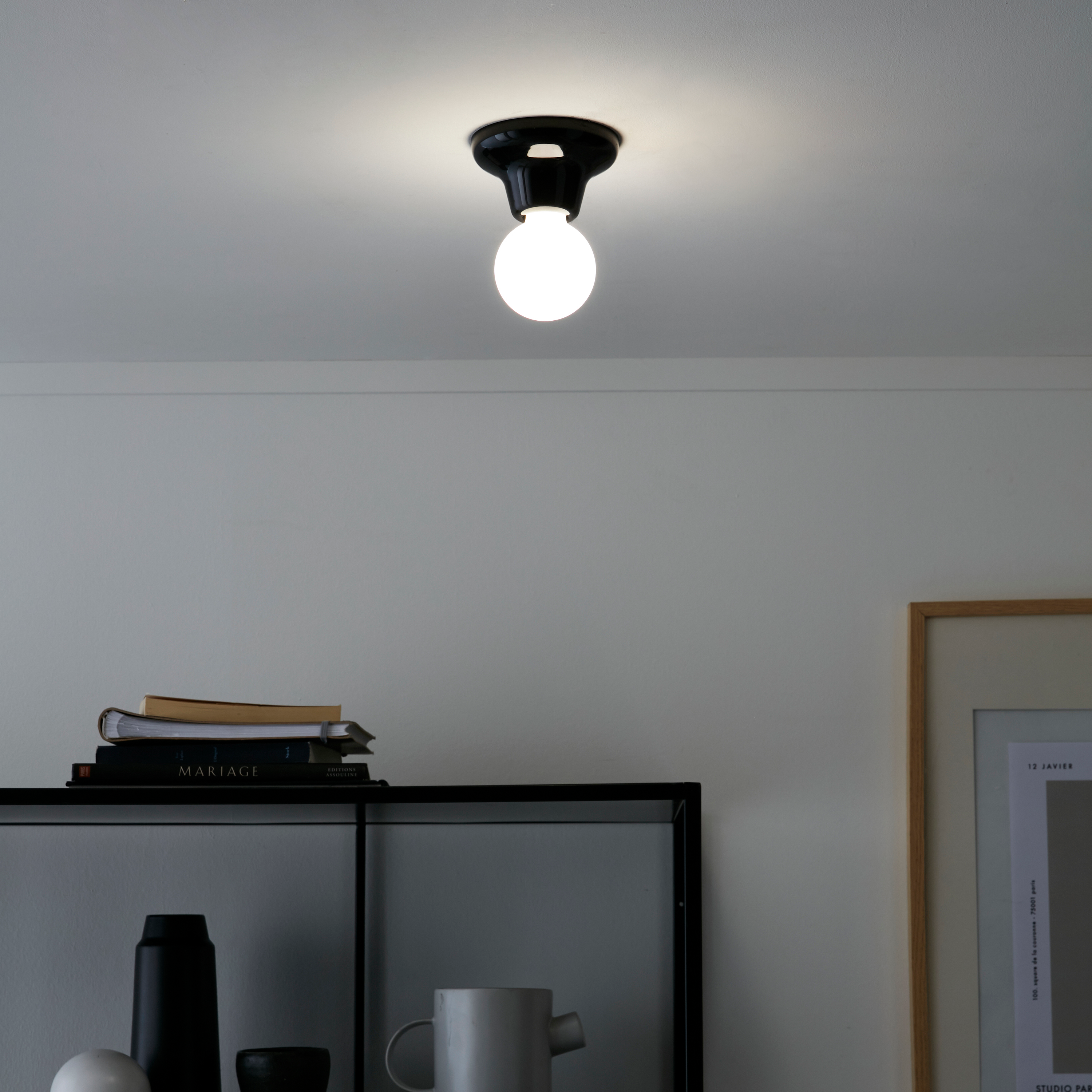 Plafoniera industriale Goteo Ø 12 cm nero IP20, 1XE27 INSPIRE - 4