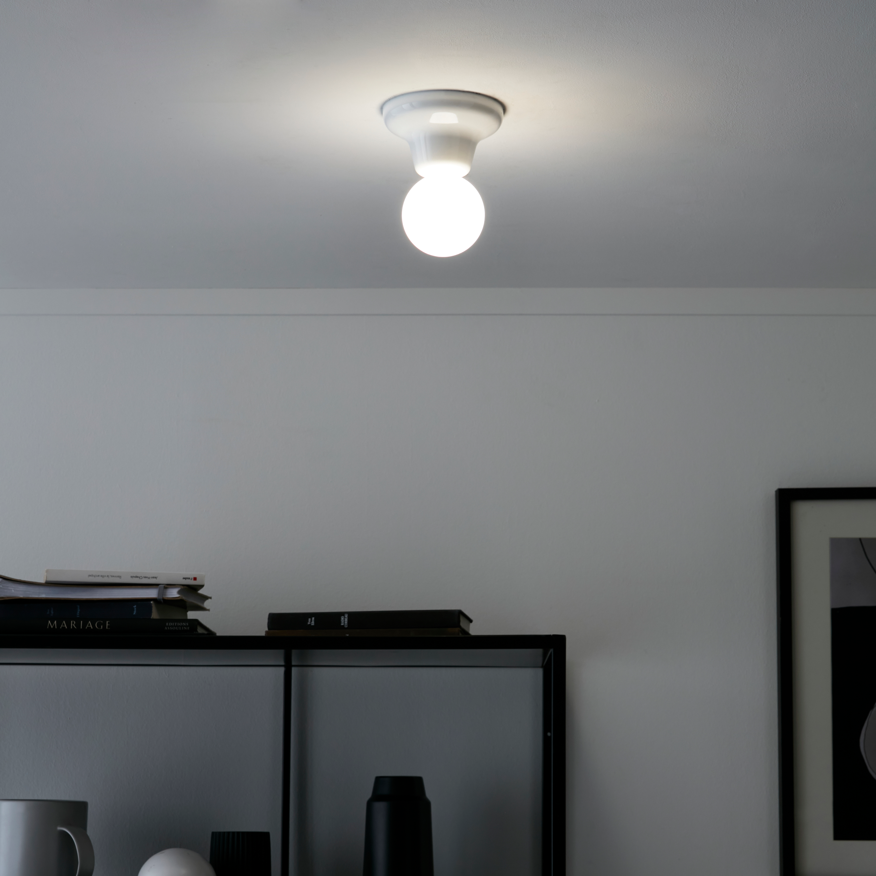 Plafonnier E27, blanc, INSPIRE GOTEO D.12 cm - 3