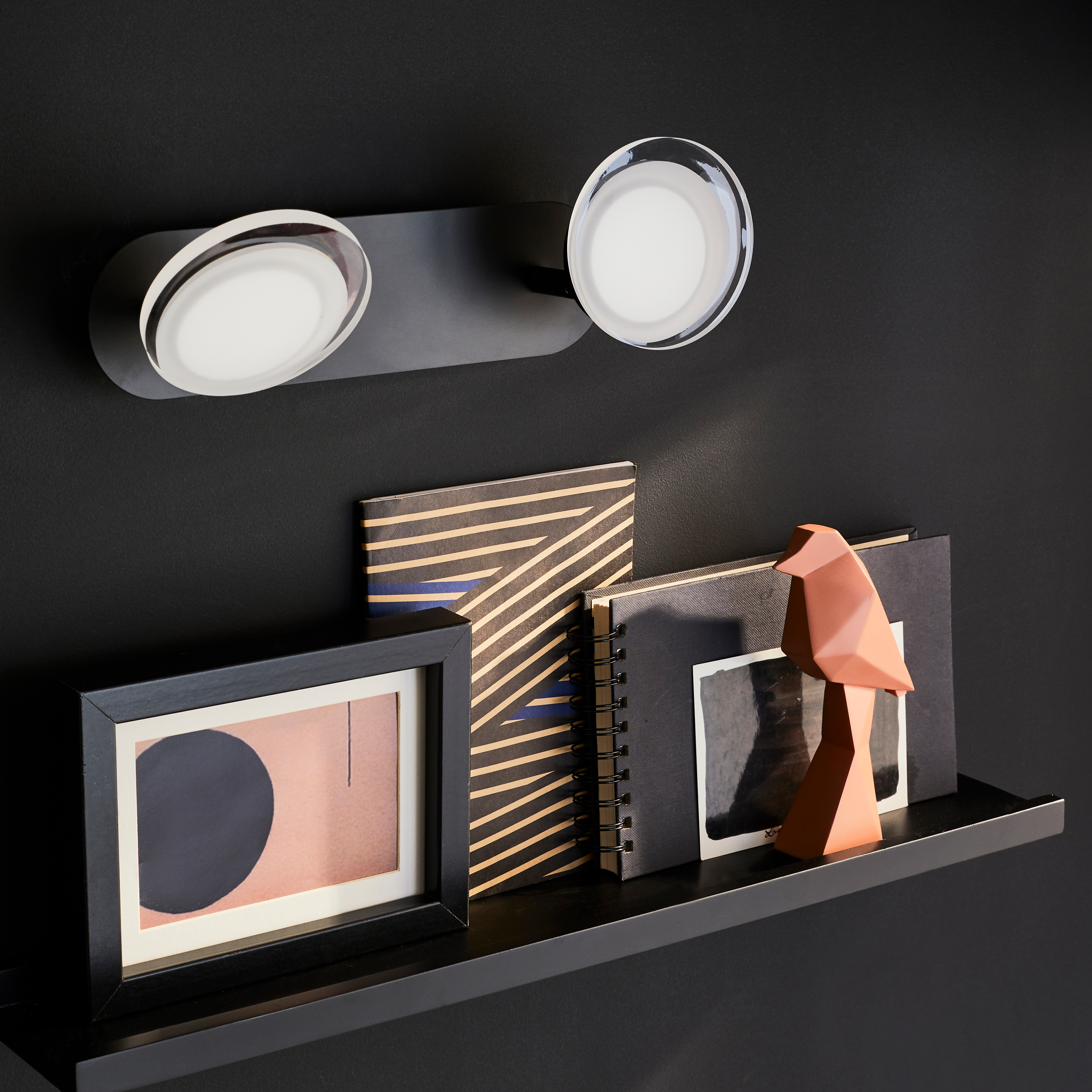 Foco decorativo com lâmpada Inspire LED 1320lm 2 luzes pintado preto - 6
