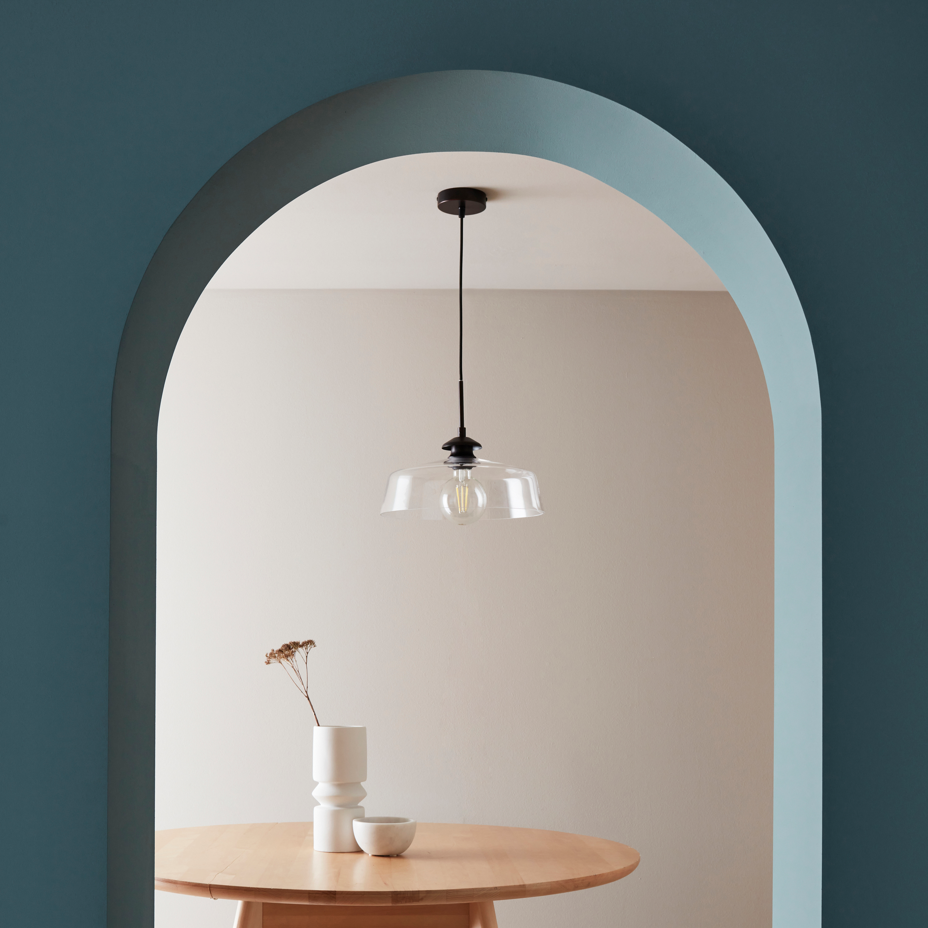 Suspension Manilla verre, transparent, Diam.33 cm INSPIRE, E27 - 4