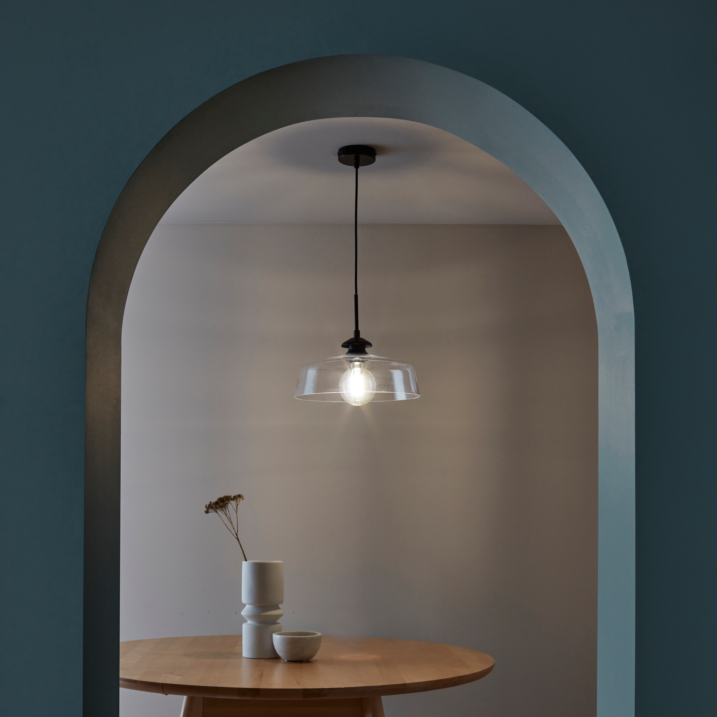 Suspension Manilla verre, transparent, Diam.33 cm INSPIRE, E27 - 2